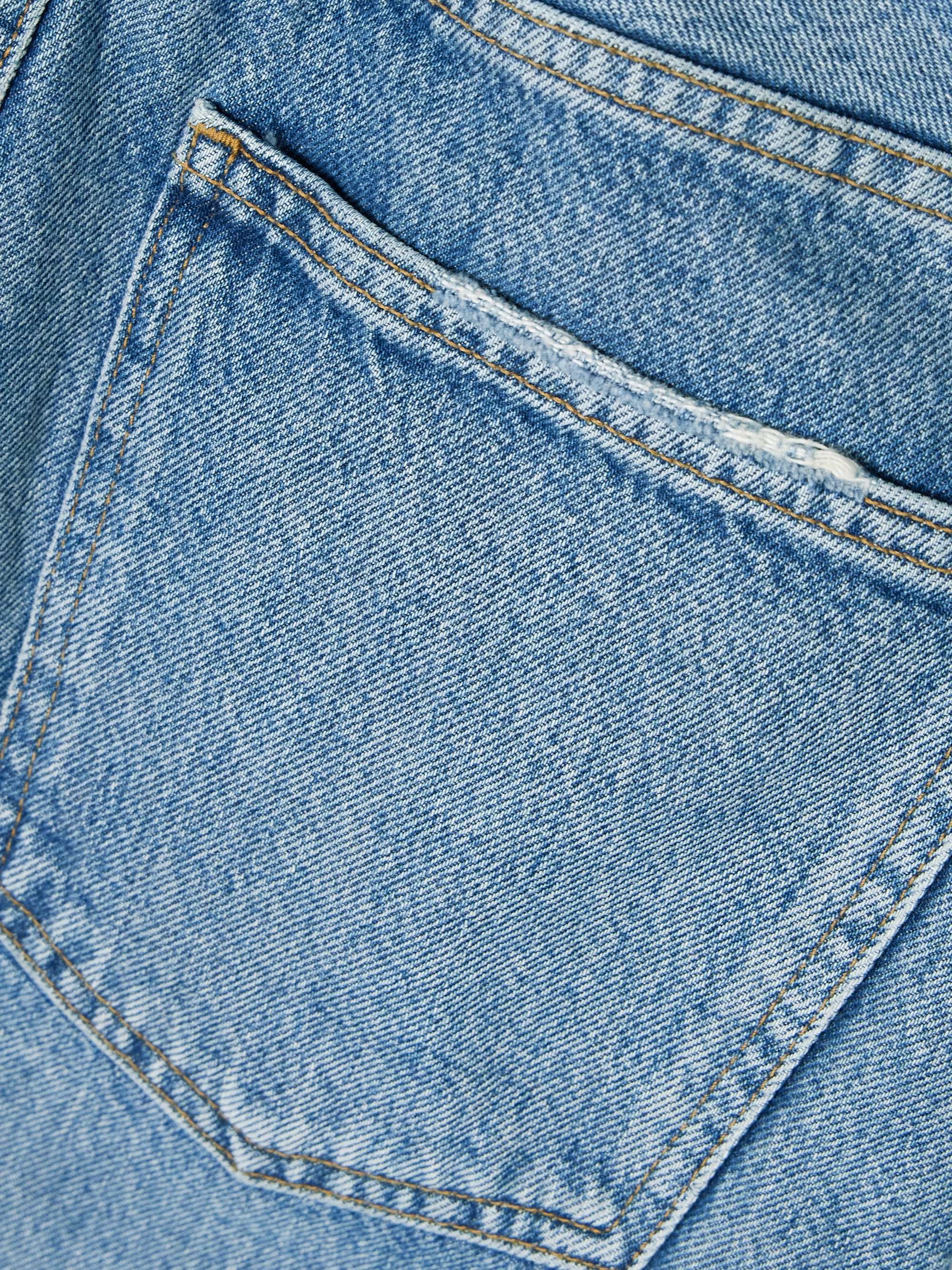 V-Waist frayed denim mini skirt view