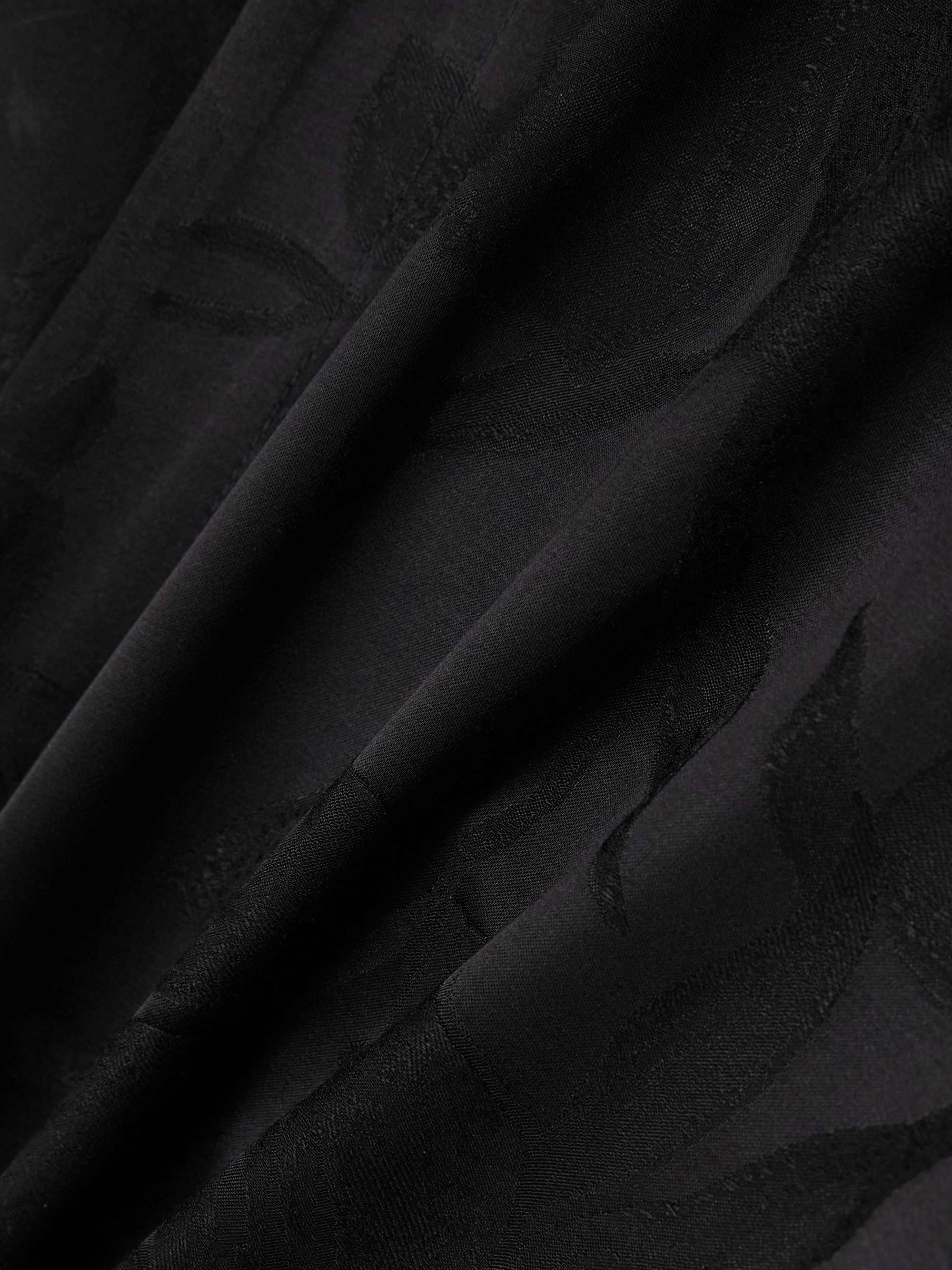 Floral satin-jacquard wrap shirt view