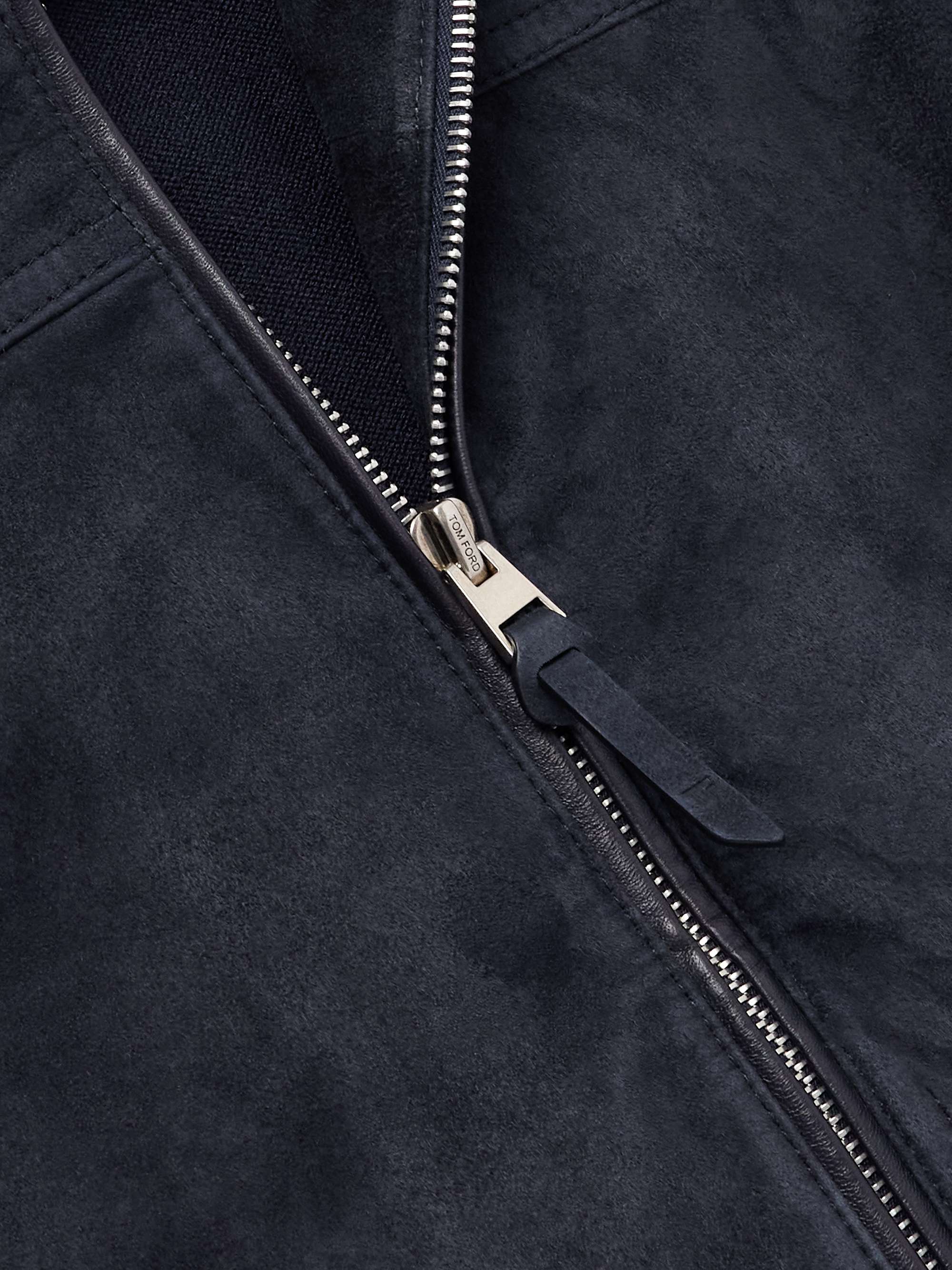 Slim-Fit Suede and Merino Wool and Cashmere-Blend Jacket view