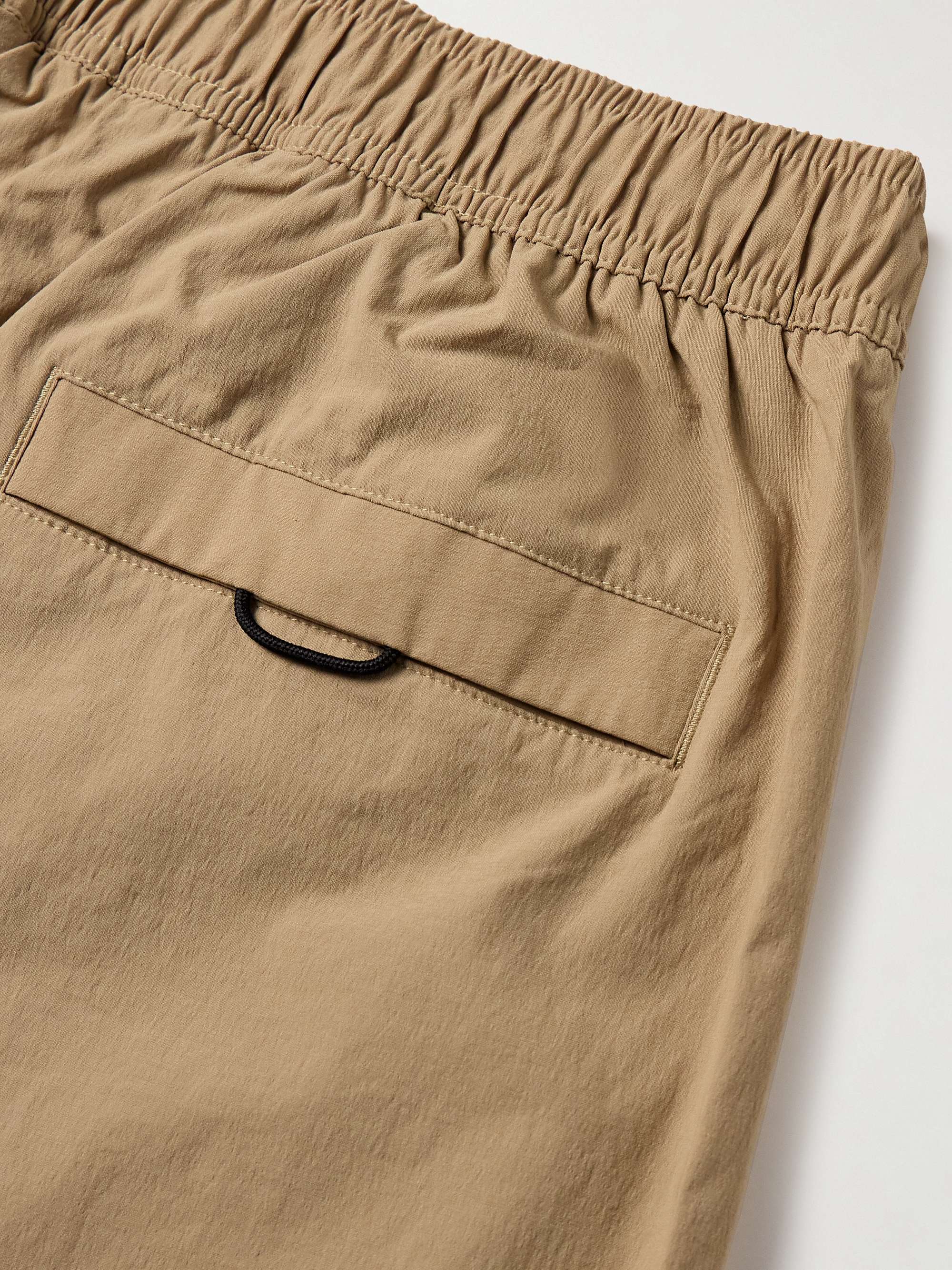 Tech Wide-Leg Pleated Logo-Print Stretch-Nylon Trousers view