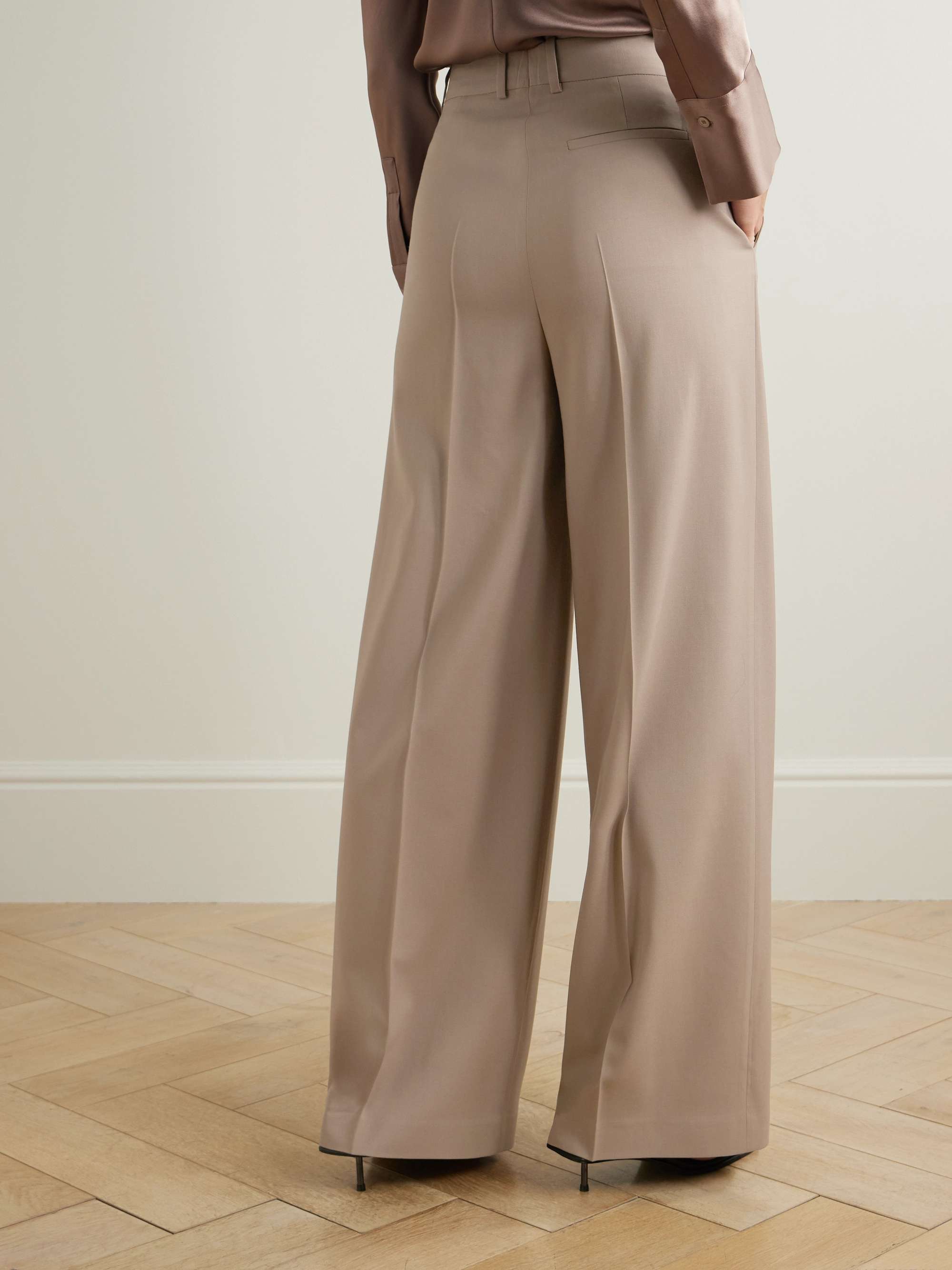 Alana wool-blend twill wide-leg pants view