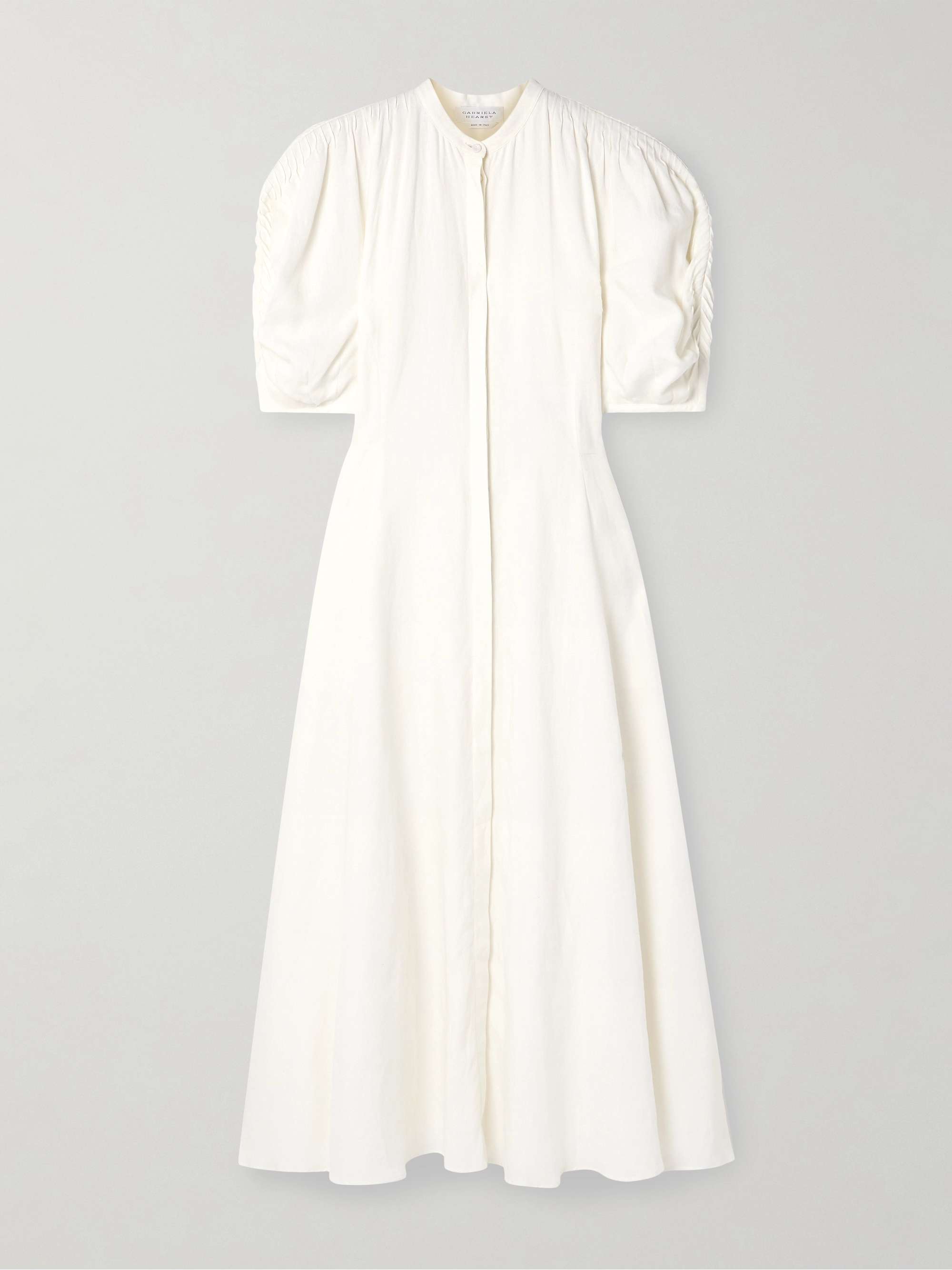 Arabella pintucked linen maxi dress view