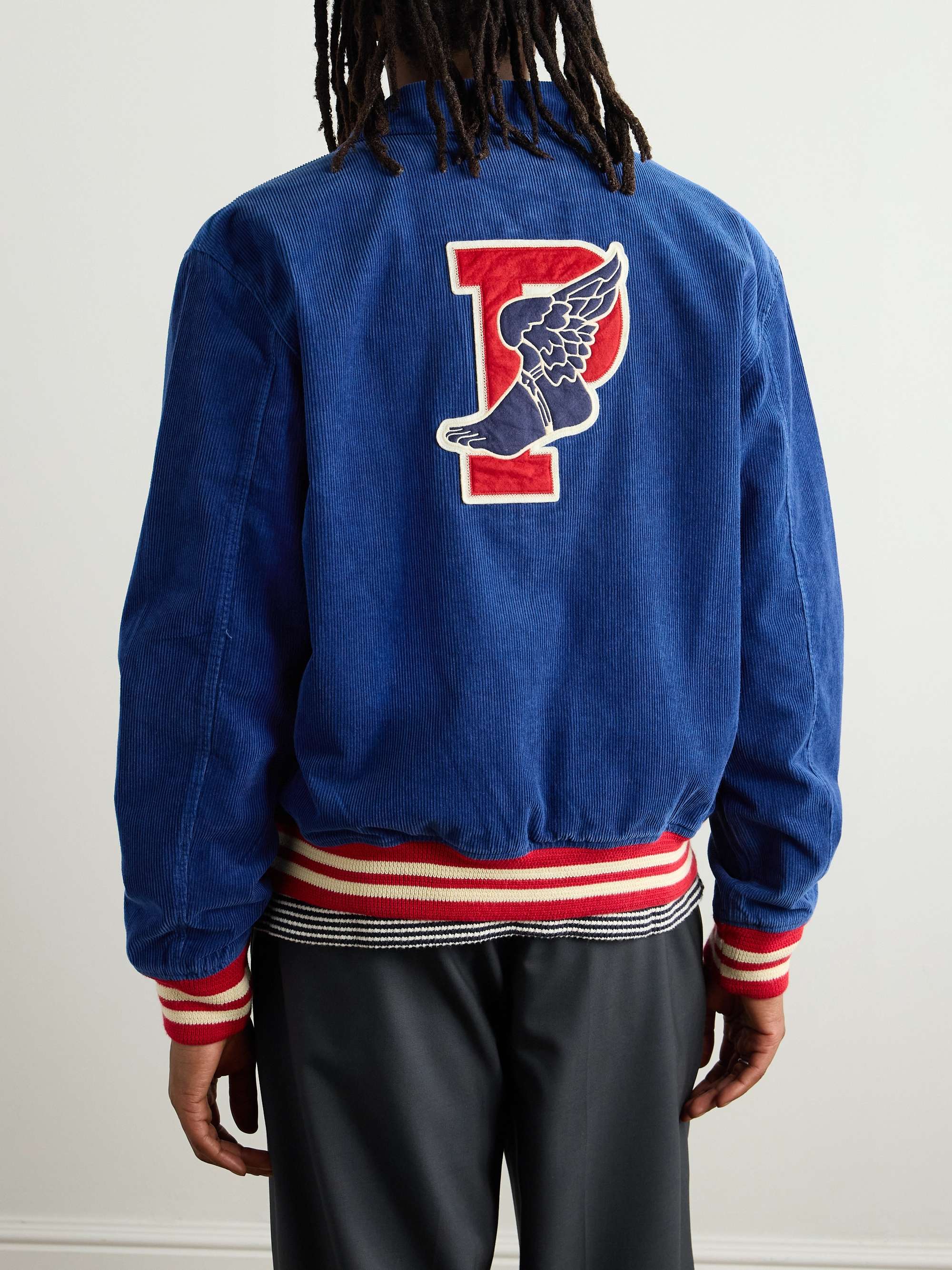 Logo-Appliquéd Cotton-Corduroy Varsity Jacket view