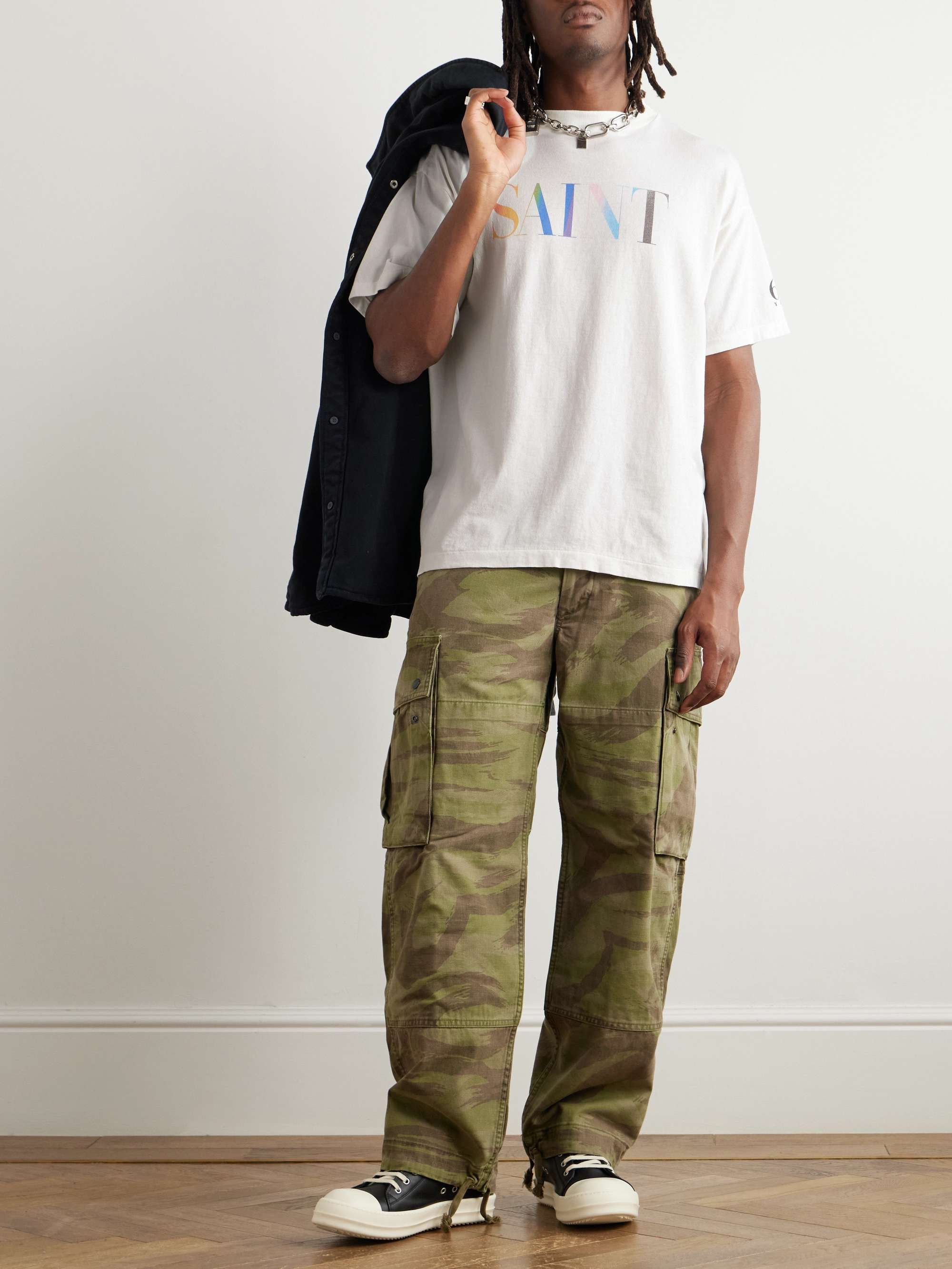 Rainbow Logo-Print Cotton-Jersey T-Shirt view