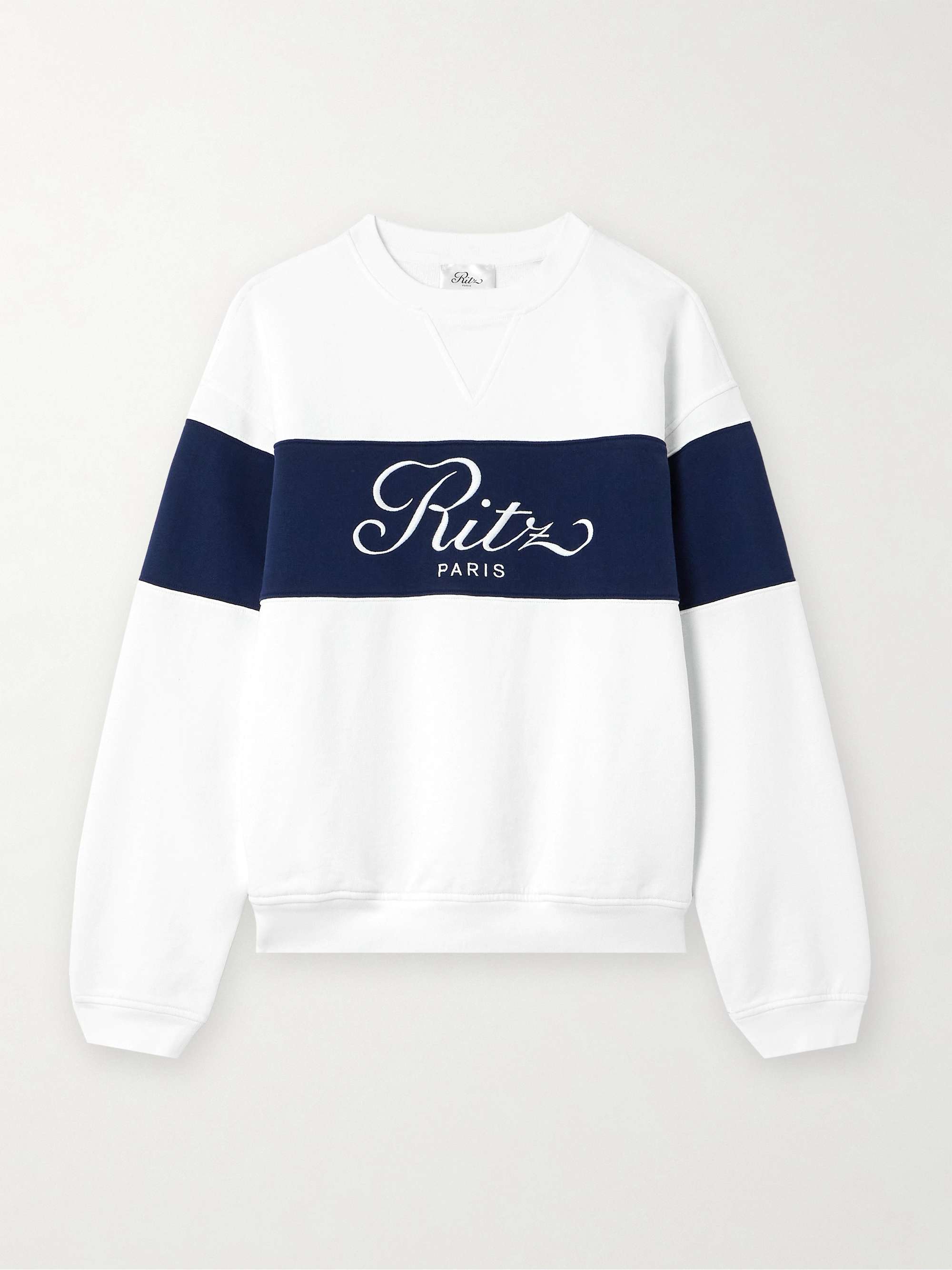 + Ritz Paris color-block embroidered cotton-jersey sweatshirt view