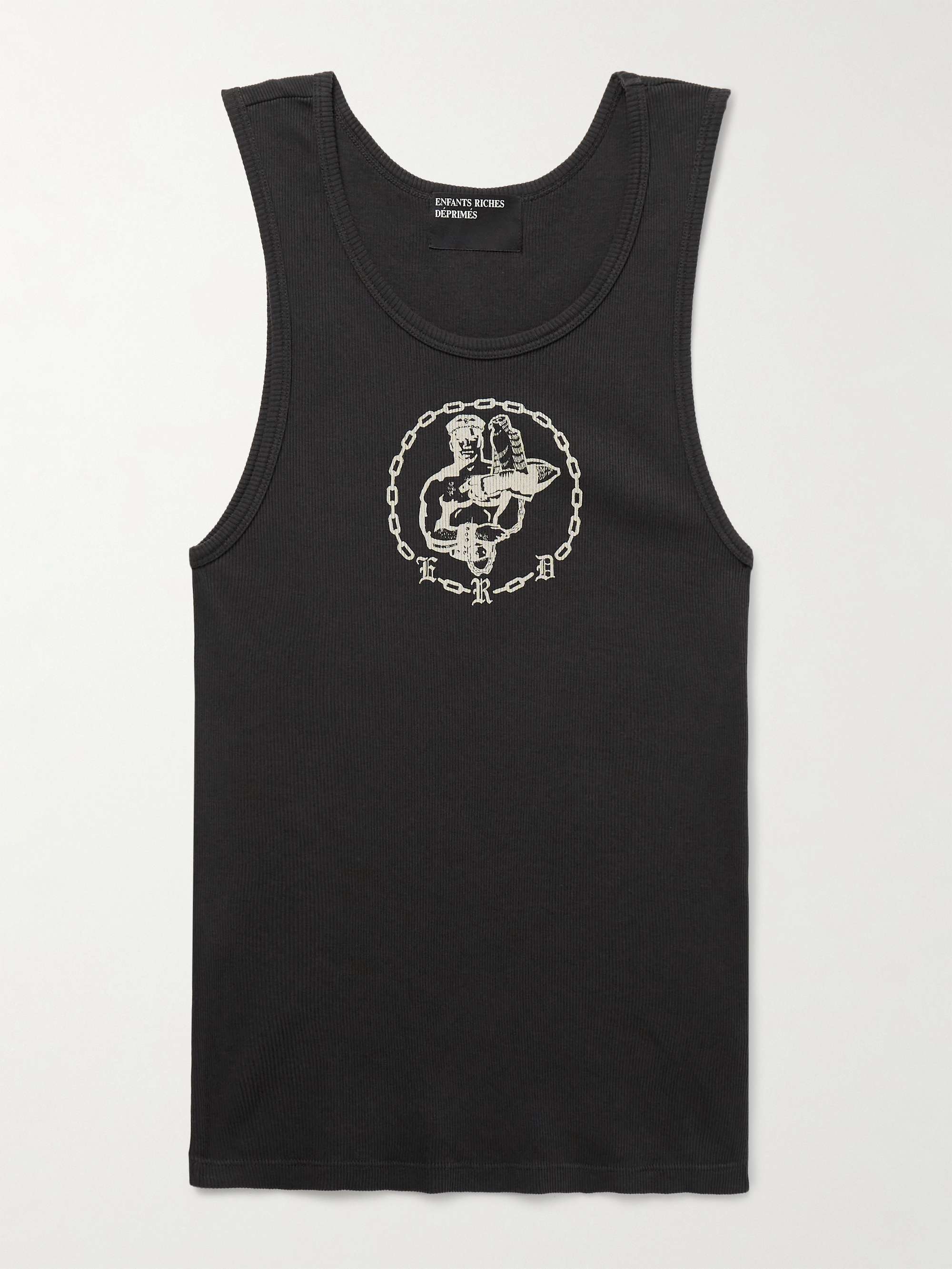 Enfants En Chain Printed Ribbed Cotton Tank Top view