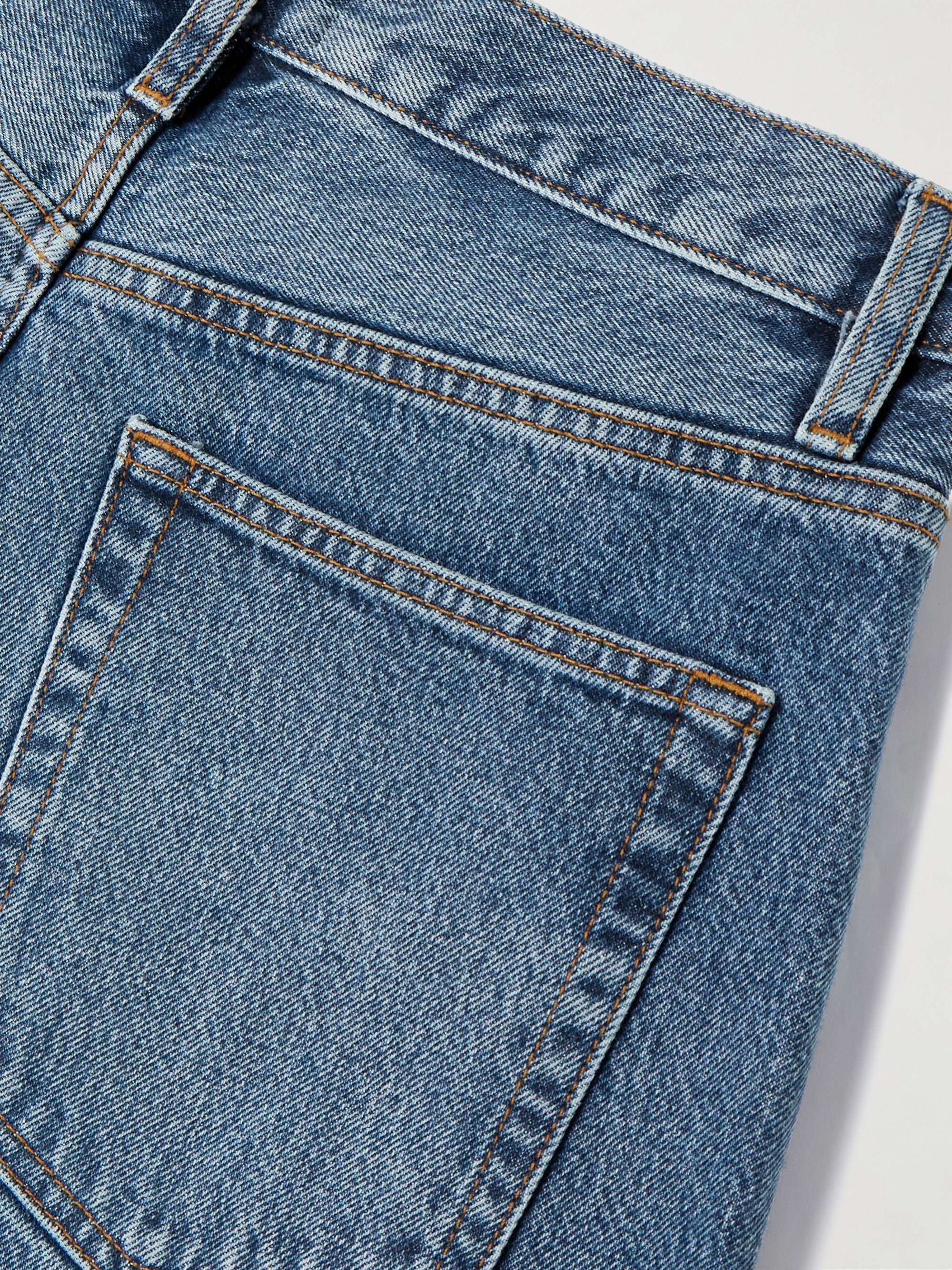 The Bubble Crop frayed high-rise barrel-leg jeans view