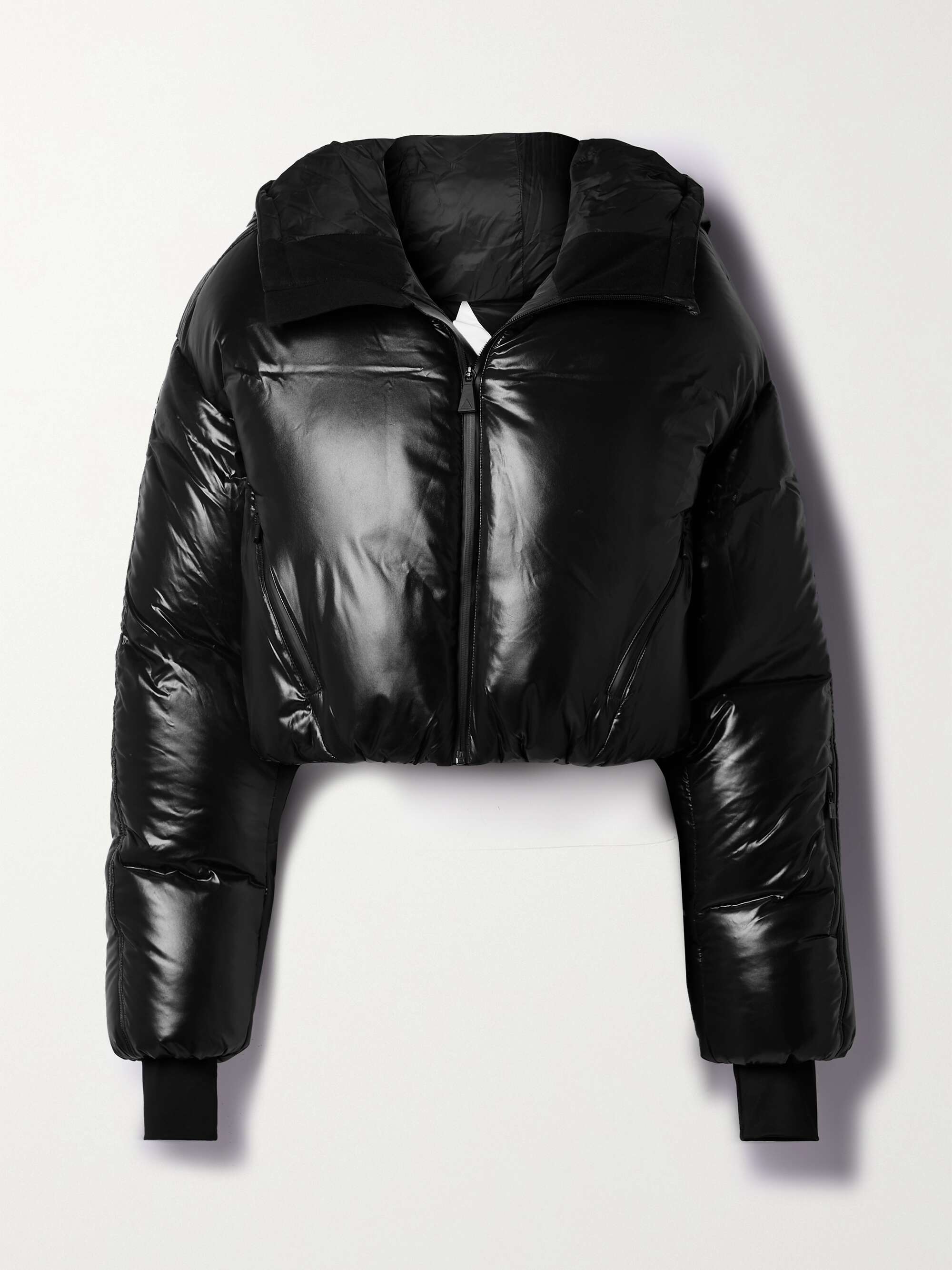 Daisy Nuke cropped quilted glossed-shell down jacket view