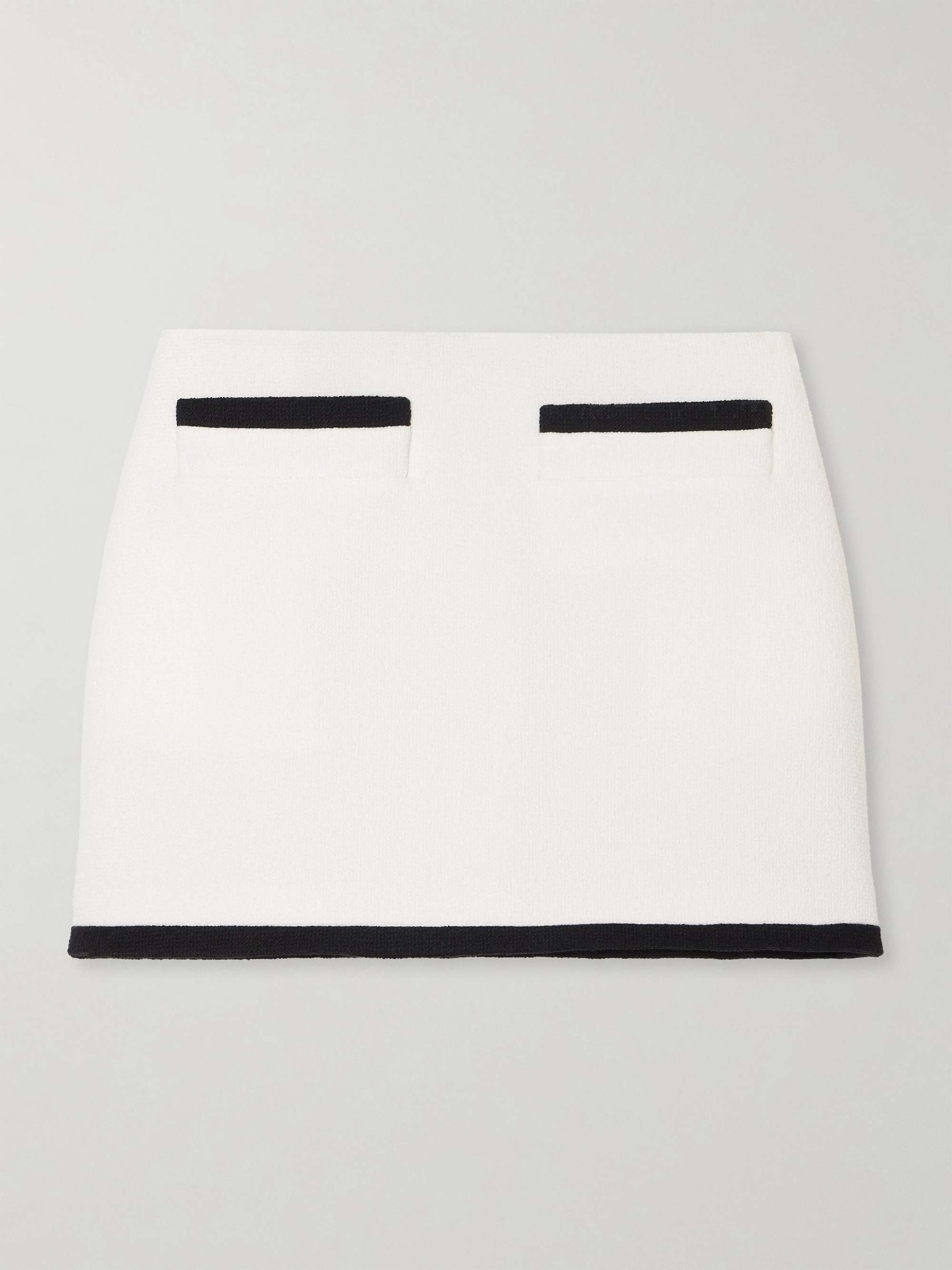 Two-tone cotton-blend tweed mini skirt view