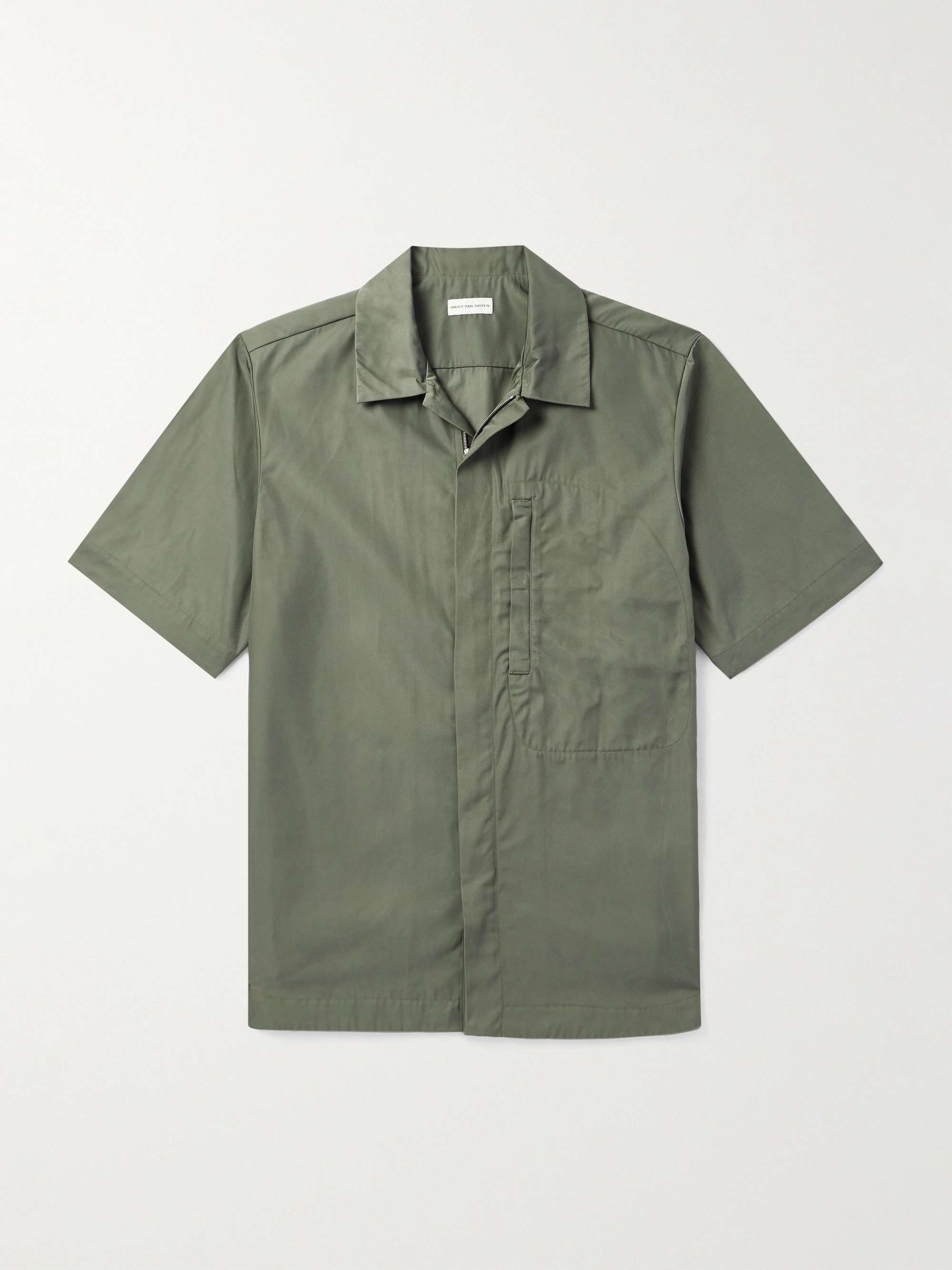 Twill Zip-Up Shirt view