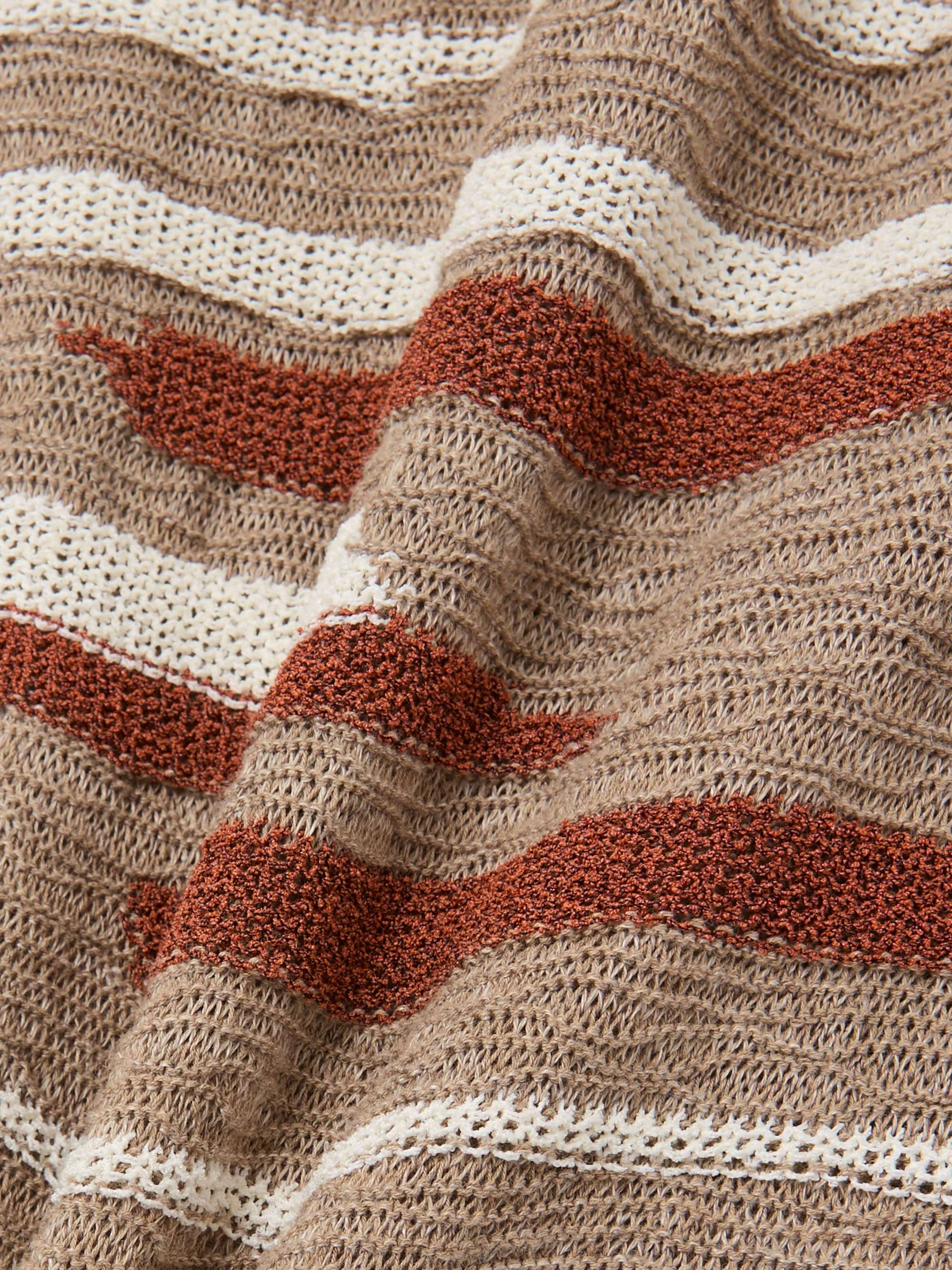 Striped jacquard-knit linen and cotton-blend sweater view