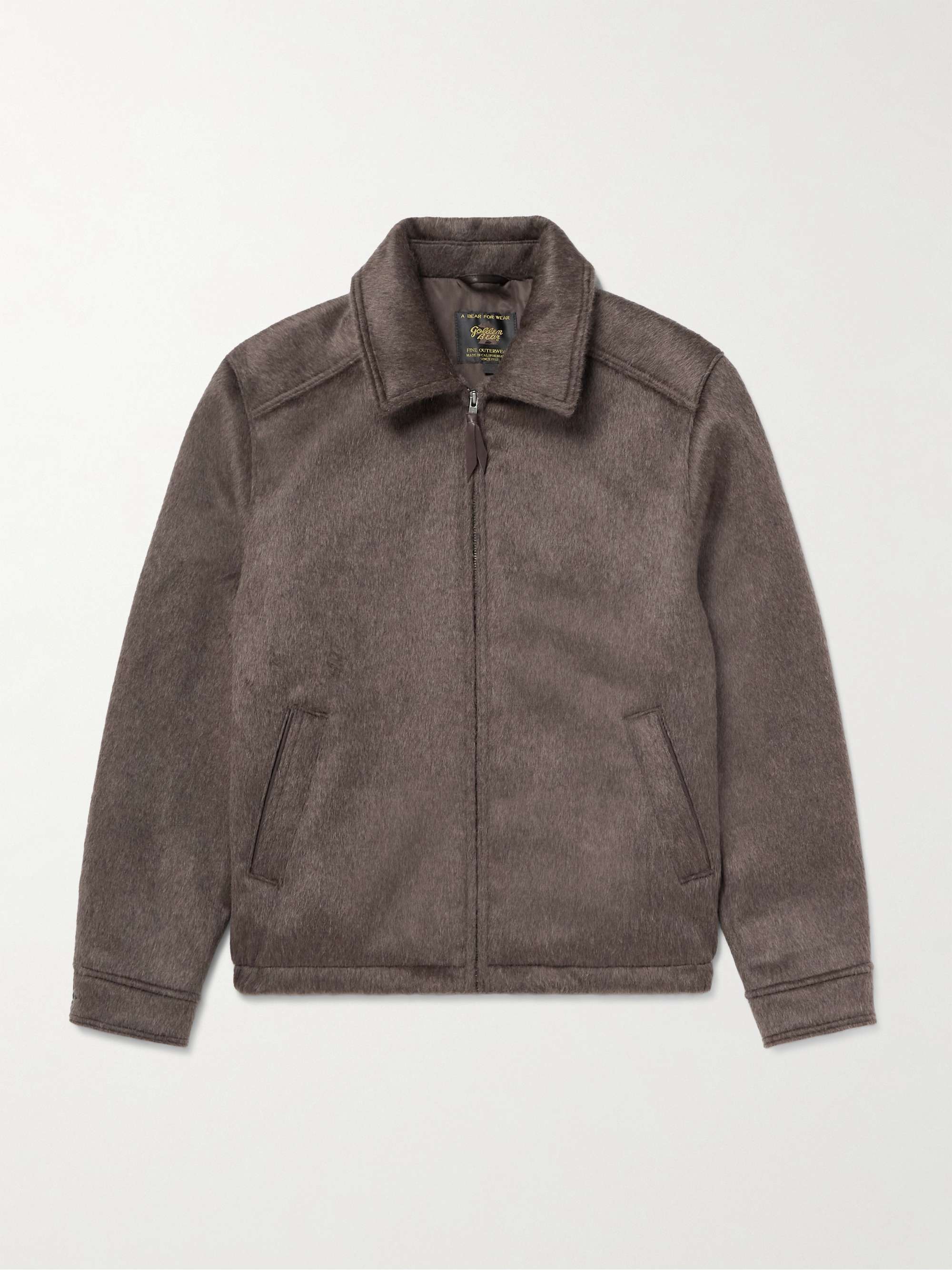 The Stockton Leather-Trimmed Brushed Wool Jacket view