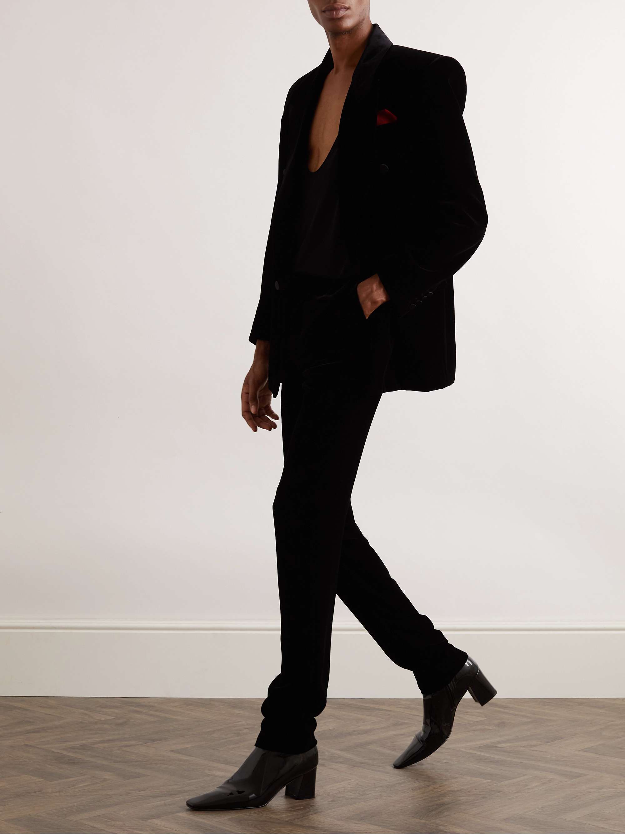 Double-Breasted Velvet Suit Jacket view