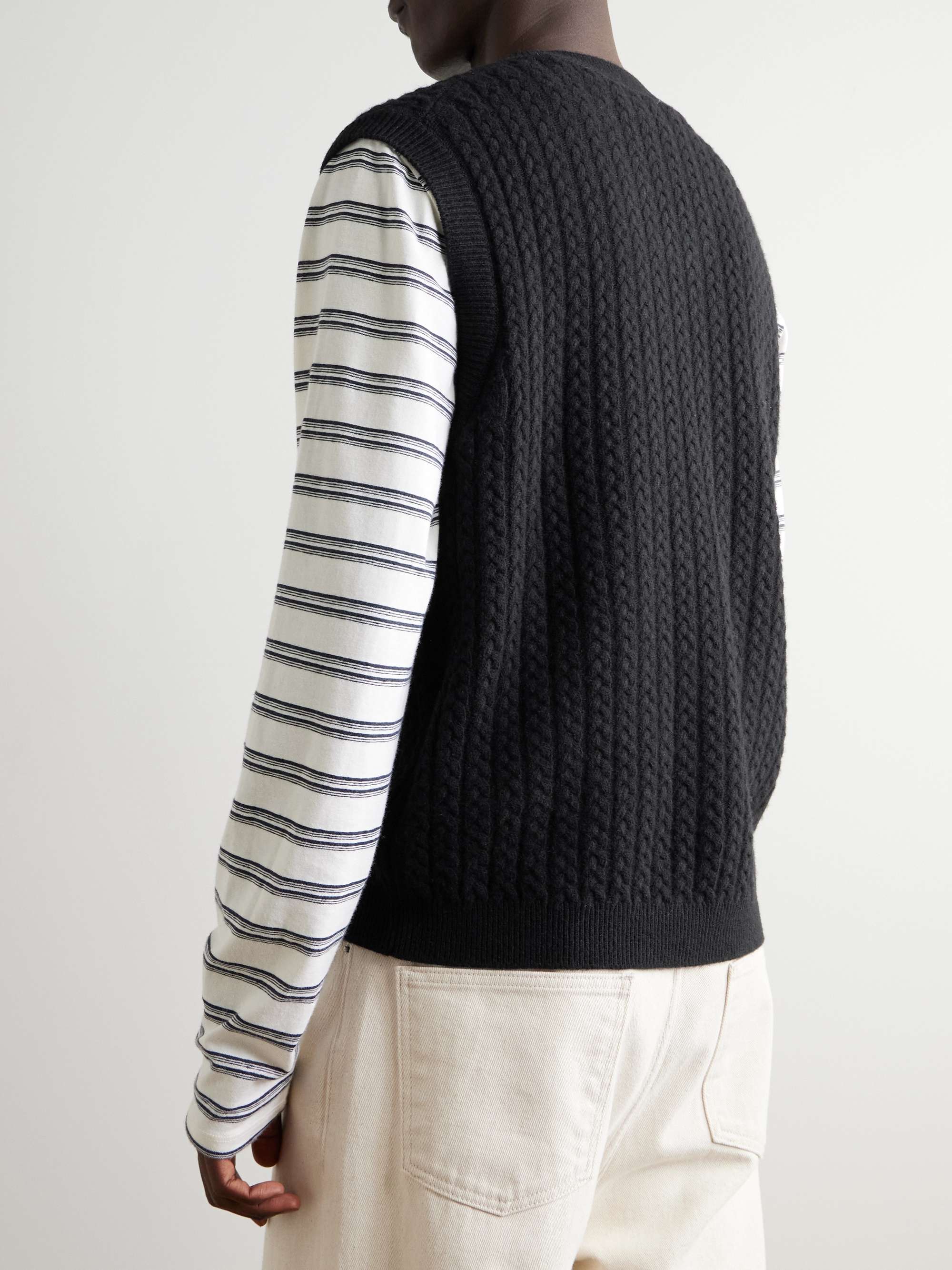 Cable-Knit Wool Sweater Vest view