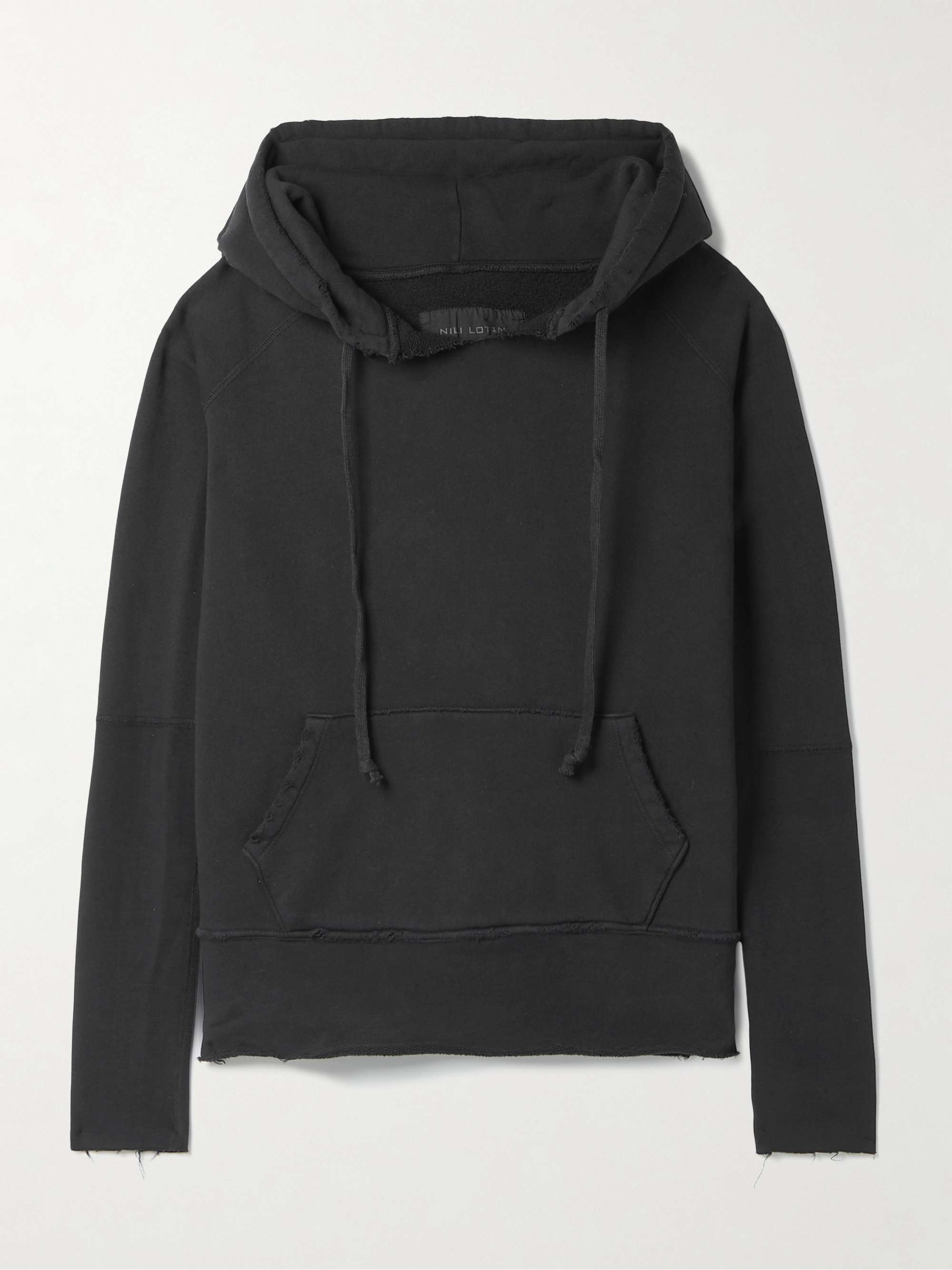 Janie distressed cotton-jersey hoodie view