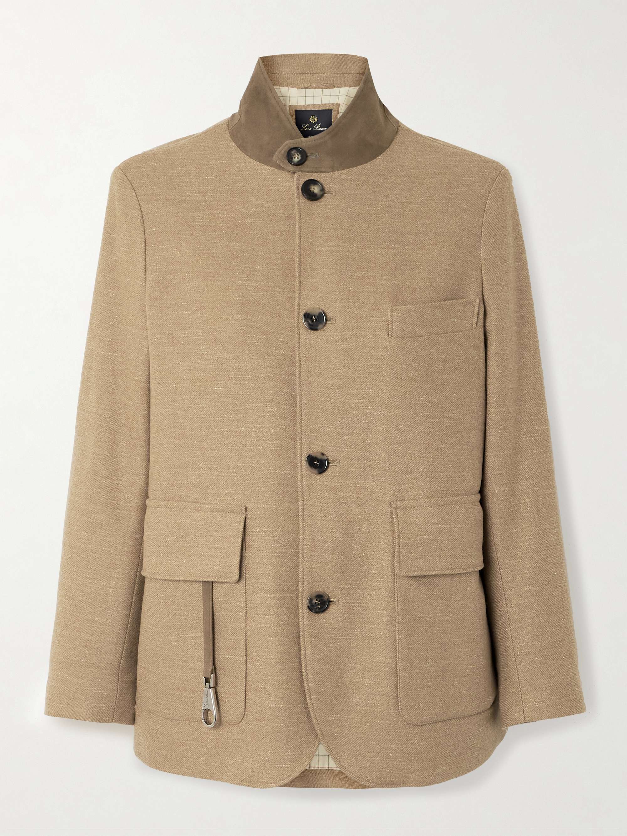Roadster suede-trimmed cotton-twill jacket view