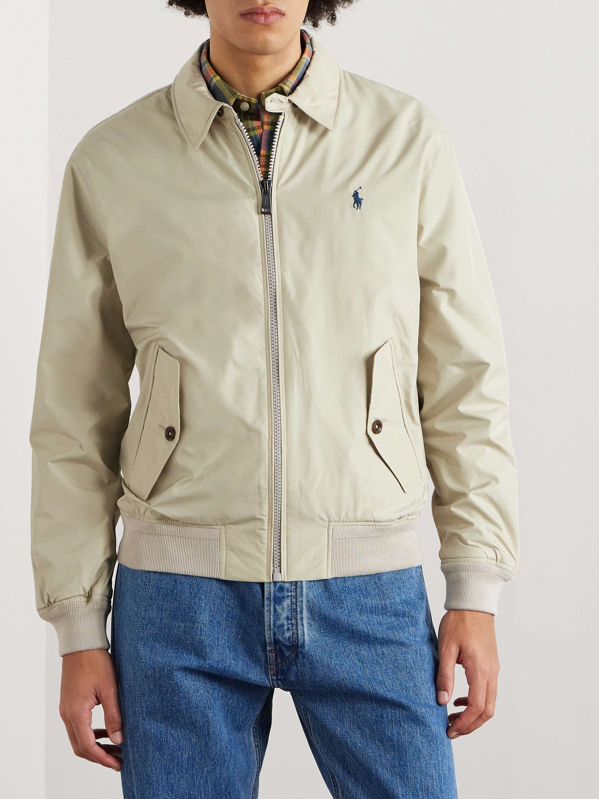Logo-Embroidered Recycled-Shell Blouson Jacket view