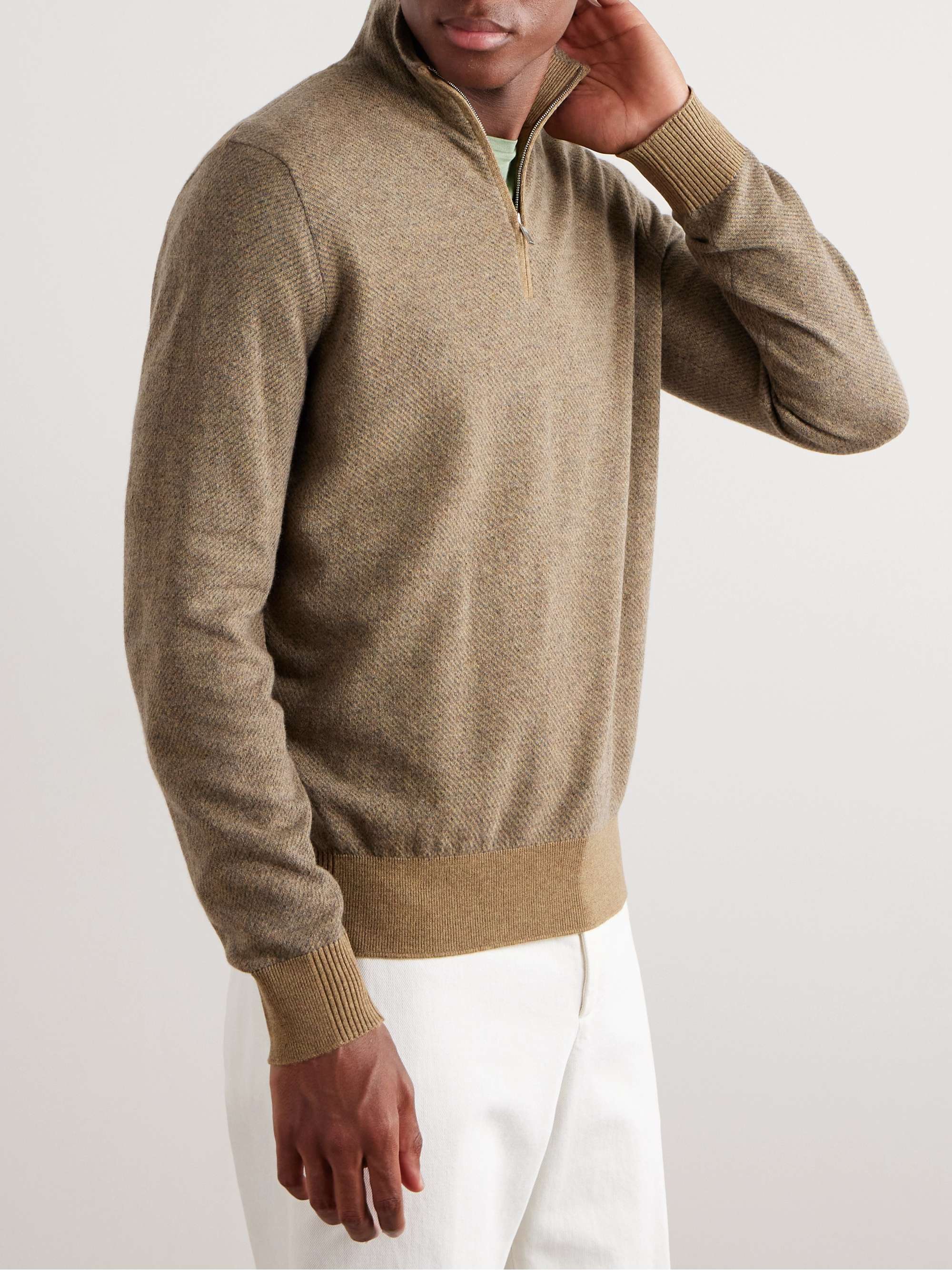Striped Mélange Cashmere Sweater view