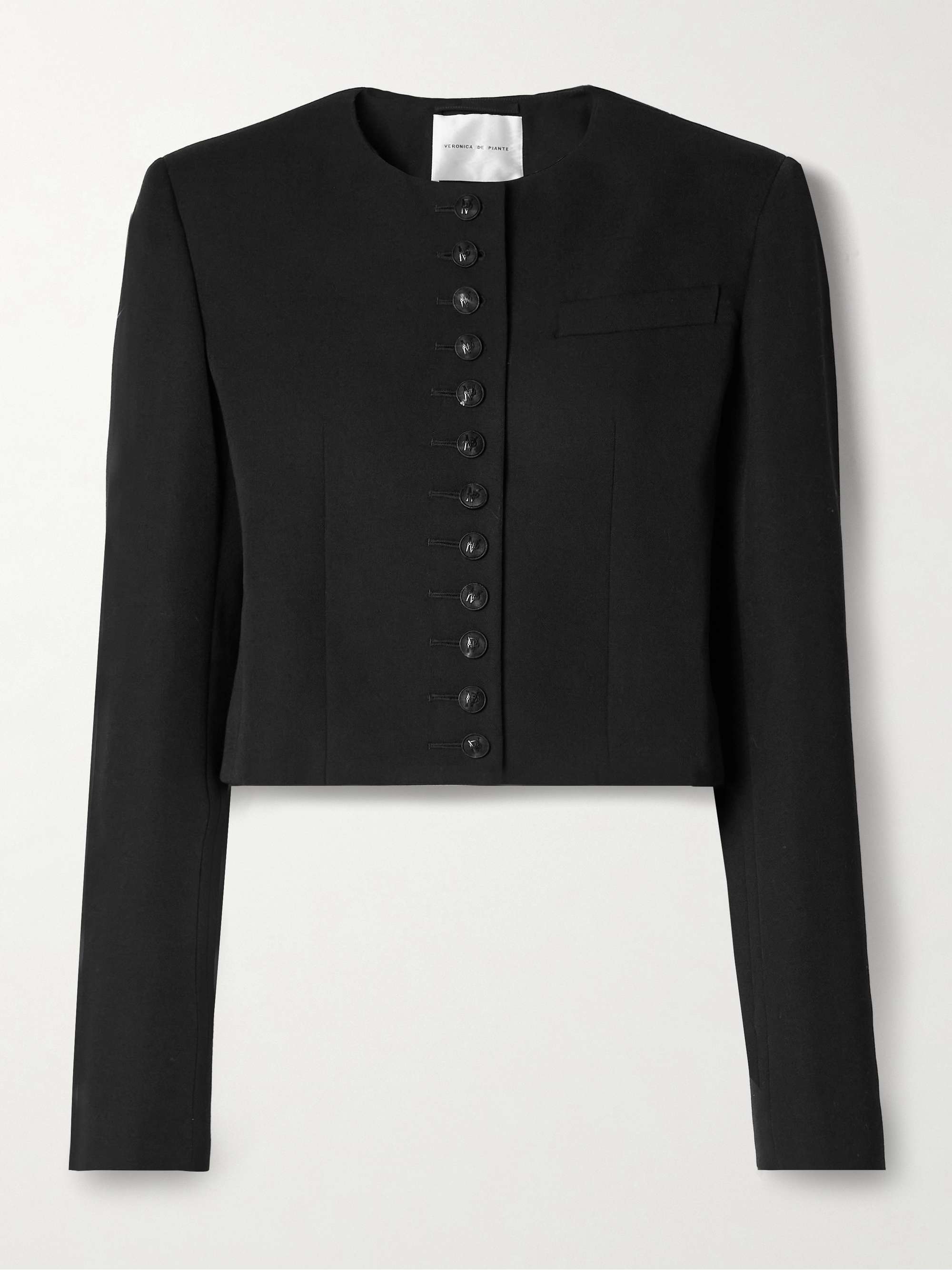 Maeve cropped grain de poudre wool jacket view