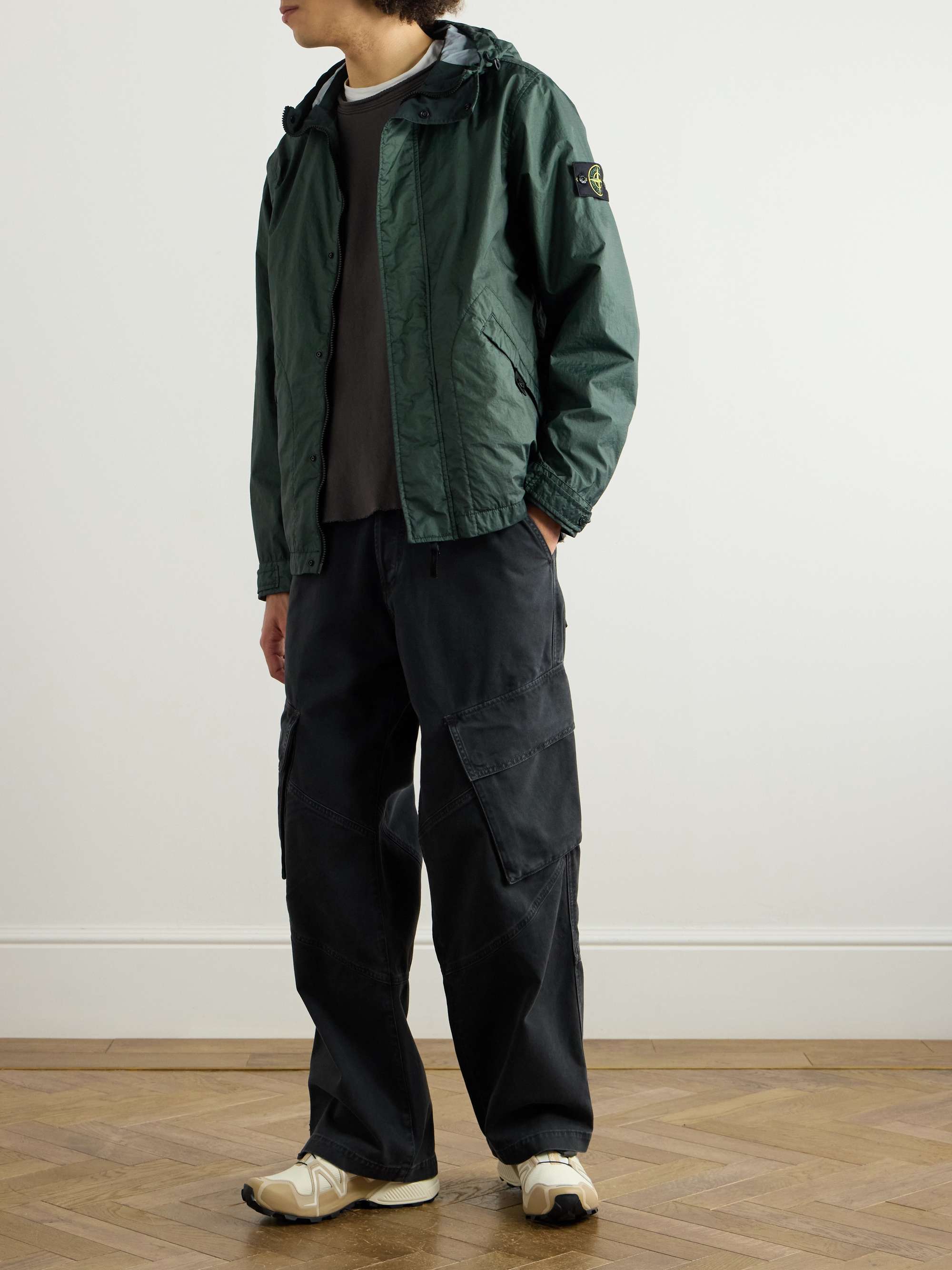 Logo-Appliquéd Membrana 3L TC Hooded Jacket view