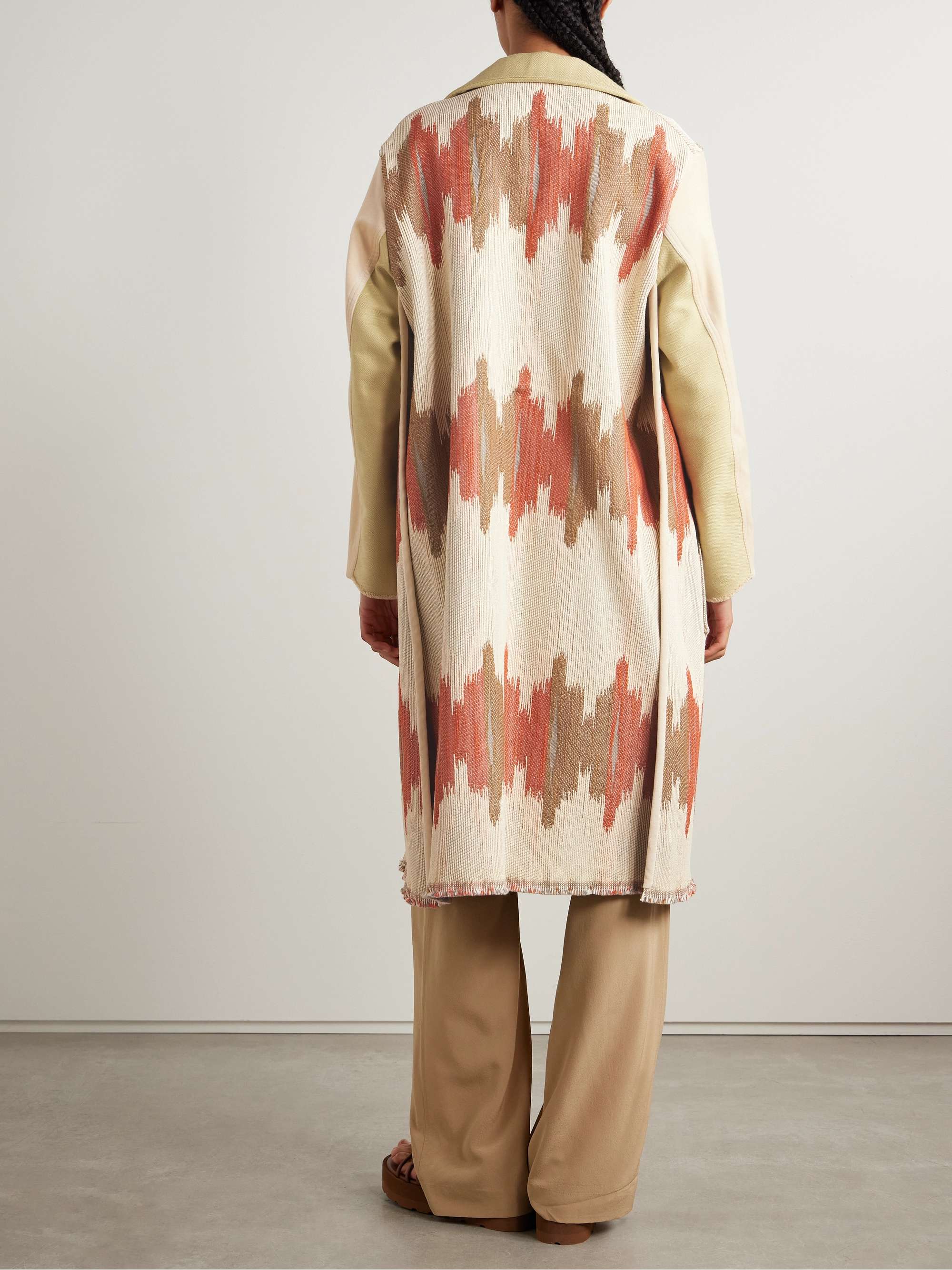 Crosby paneled cotton-jacquard, velvet and herringbone-twill coat view