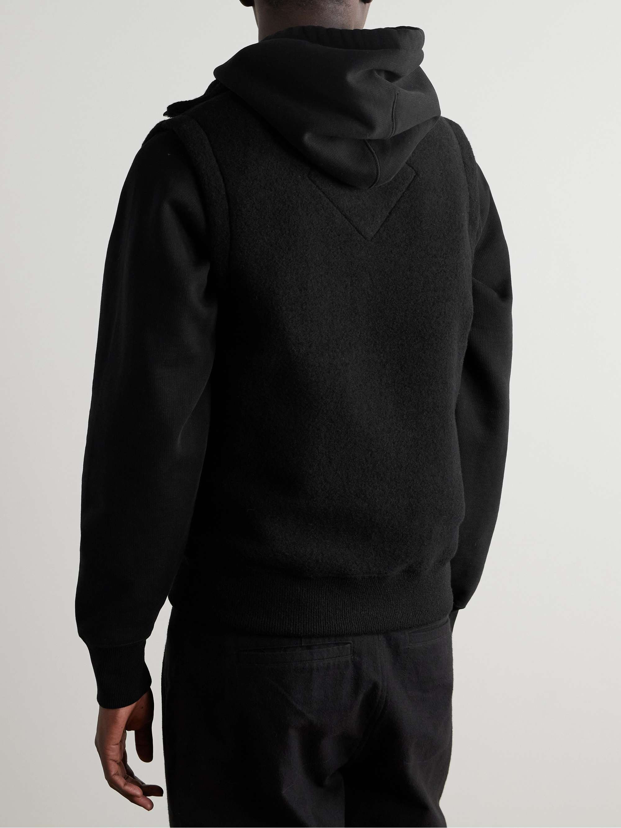 Mersey Logo-Appliquéd Recycled Wool-Blend Fleece Gilet view