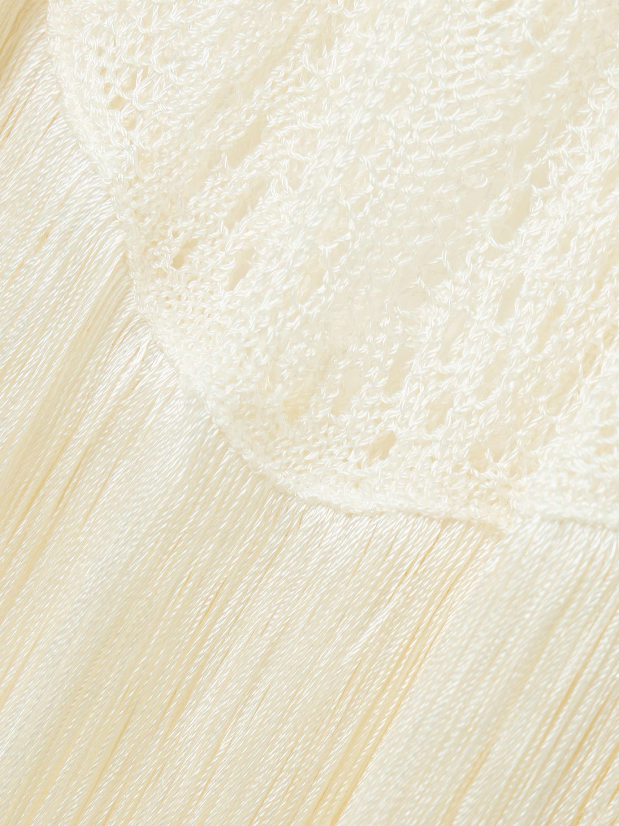Fringed crocheted maxi dress view