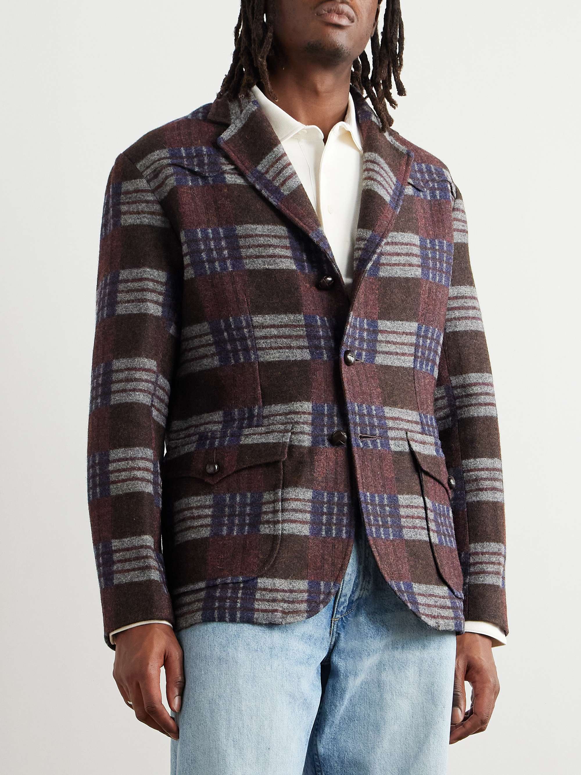 Welston Checked Wool and Cotton-Blend Blazer view