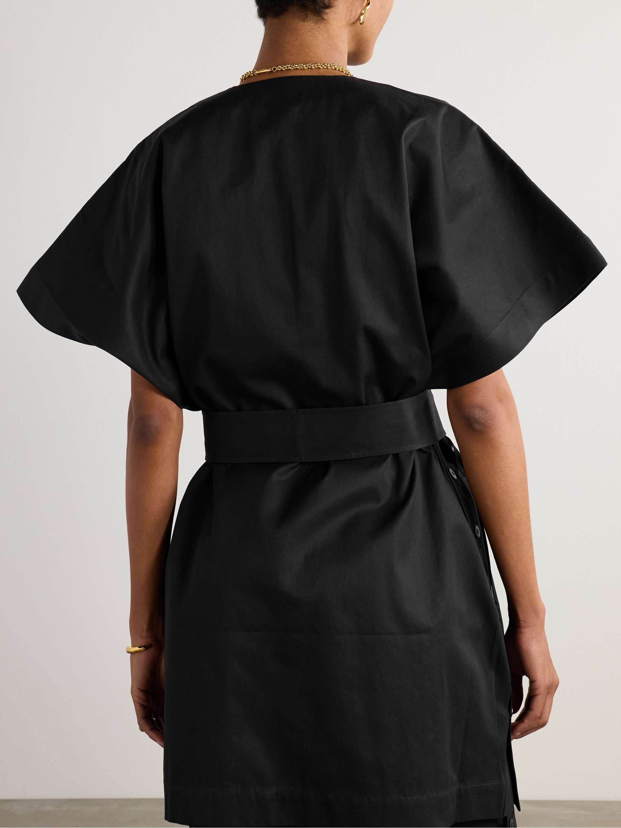 Elettra belted cotton-twill mini dress view