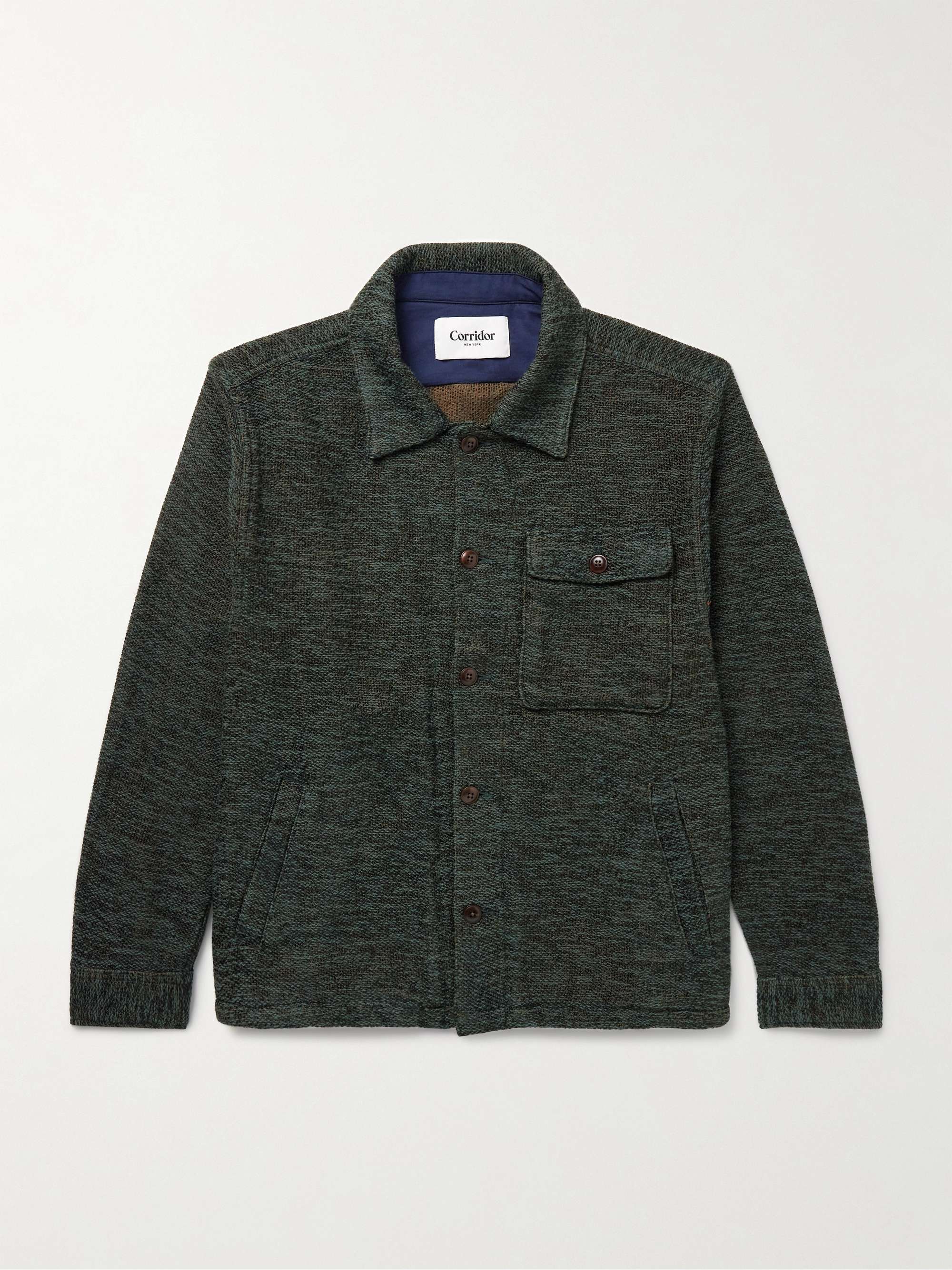 Jacquard-Knit Cotton-Blend Overshirt view