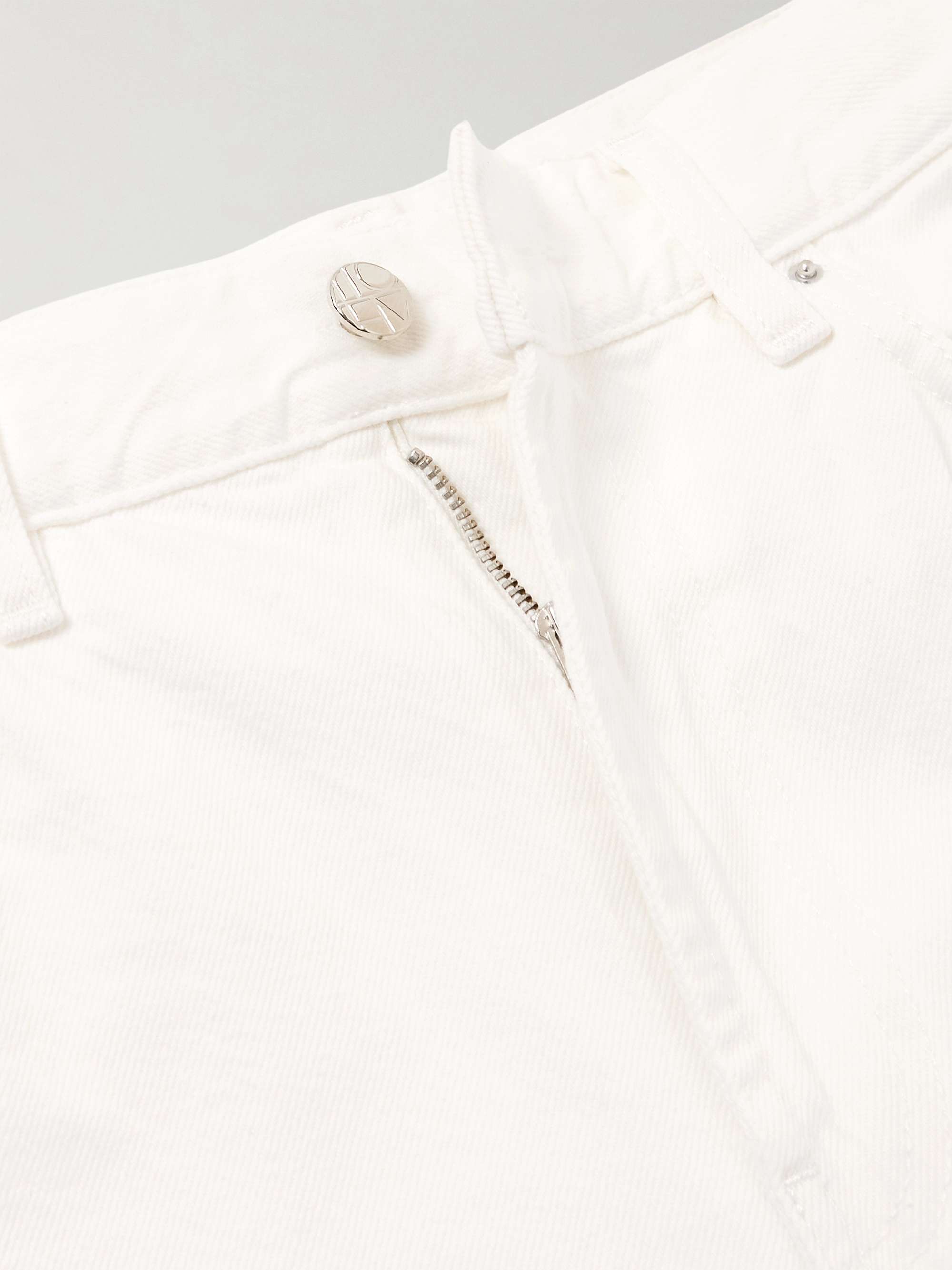 Pleated high-rise wide-leg organic jeans view