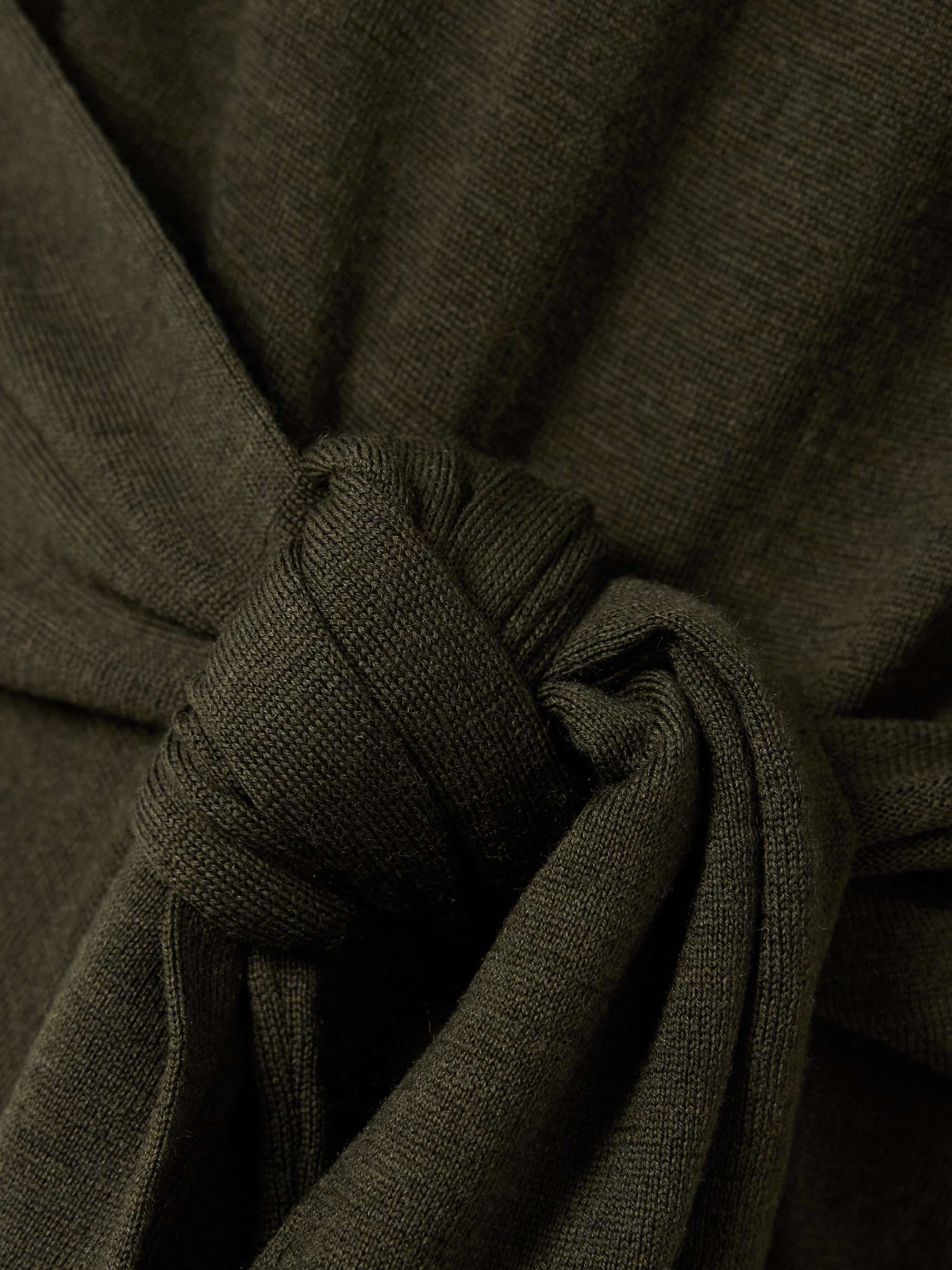 Tie-front layered wool sweater view