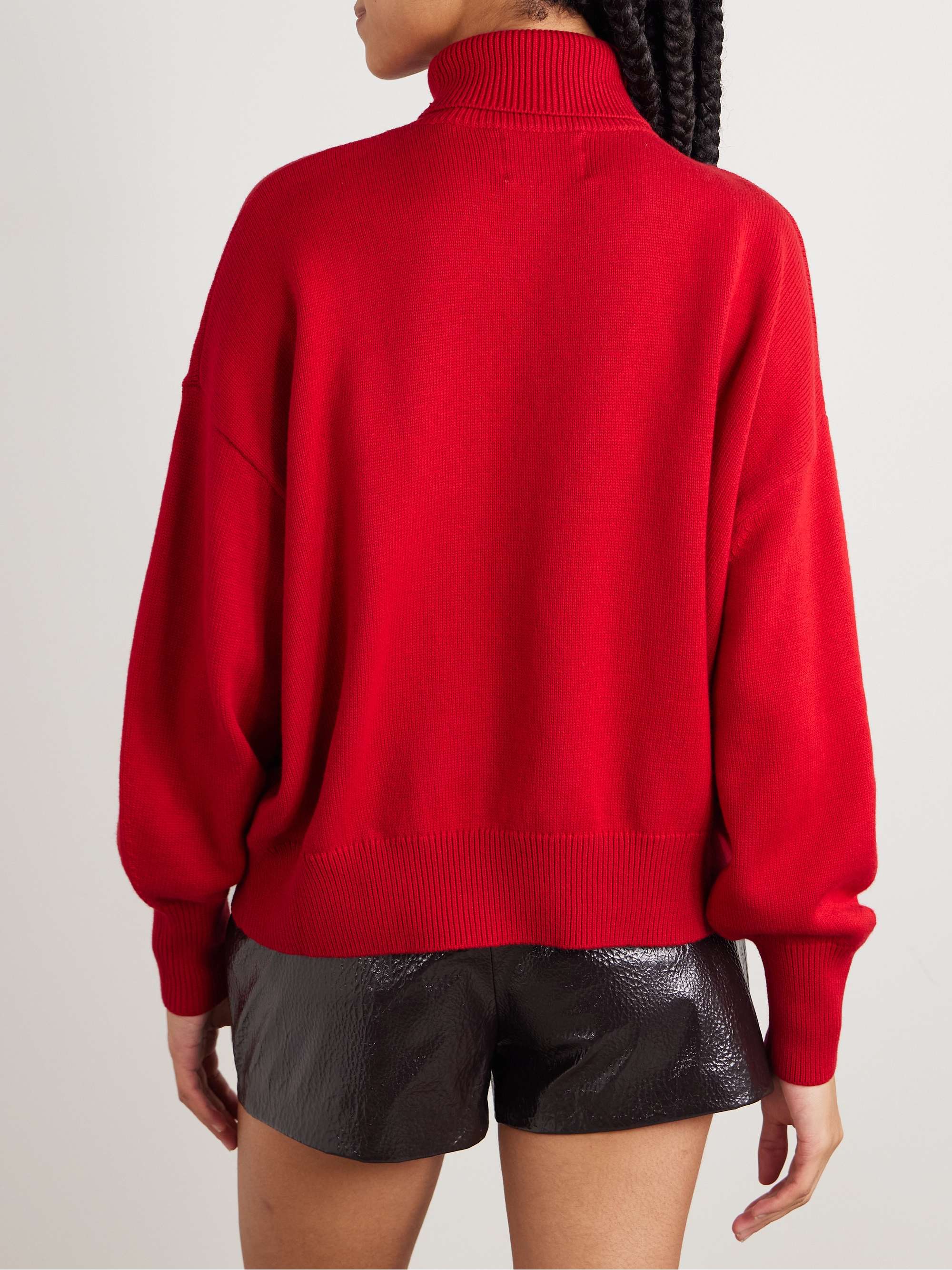 Nasha embroidered cotton and wool-blend turtleneck sweater view