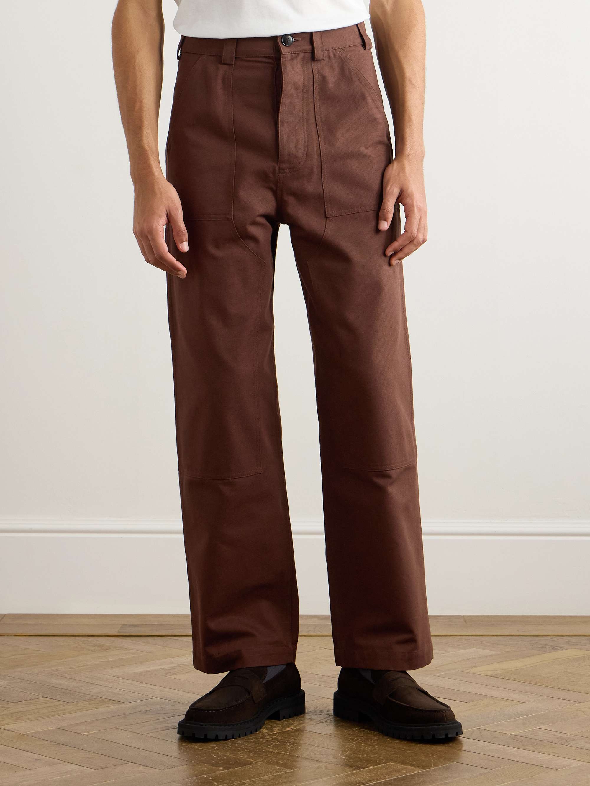 Garden Straight-Leg Cotton-Canvas Trousers view