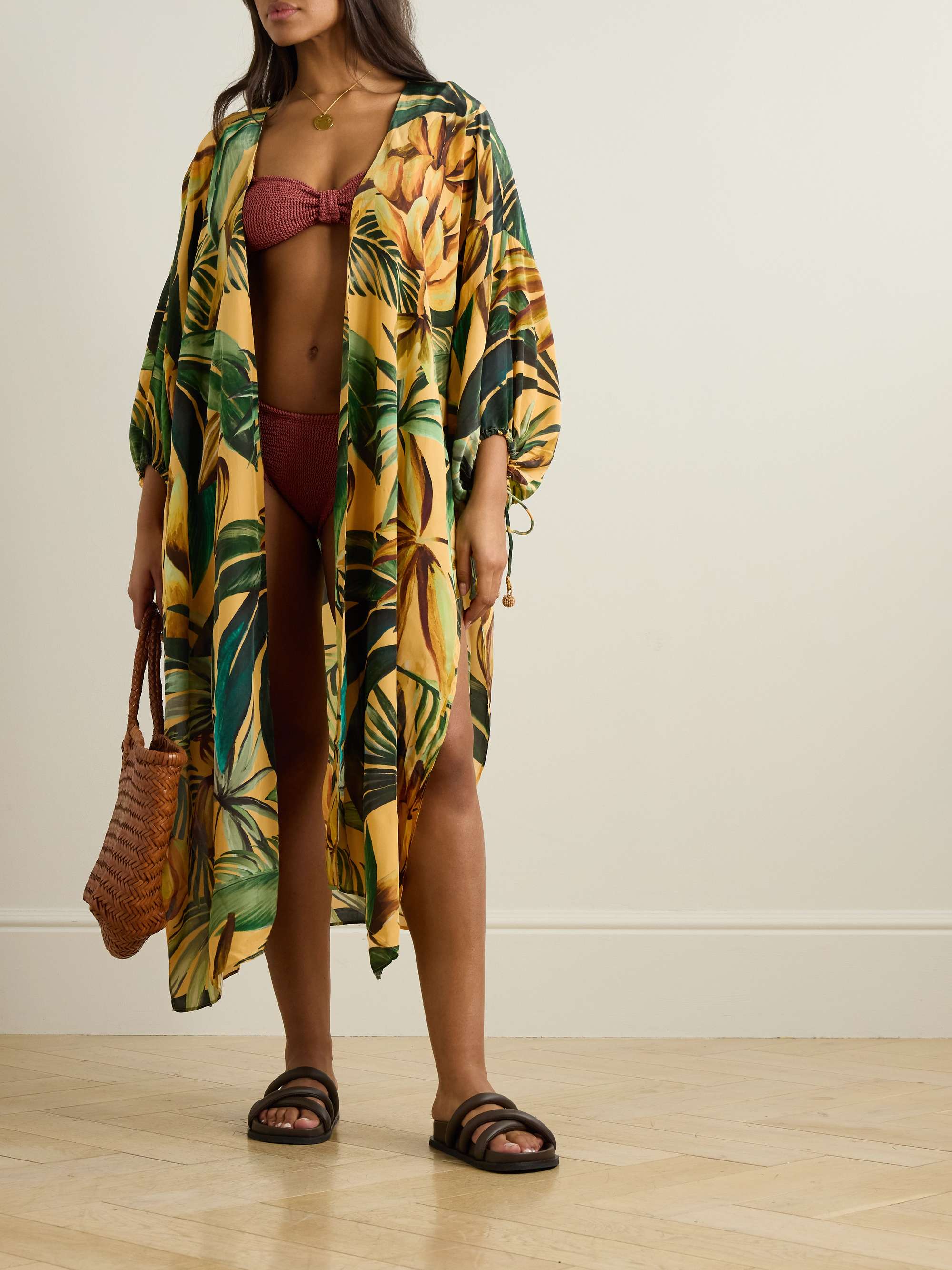 Printed satin coverup view