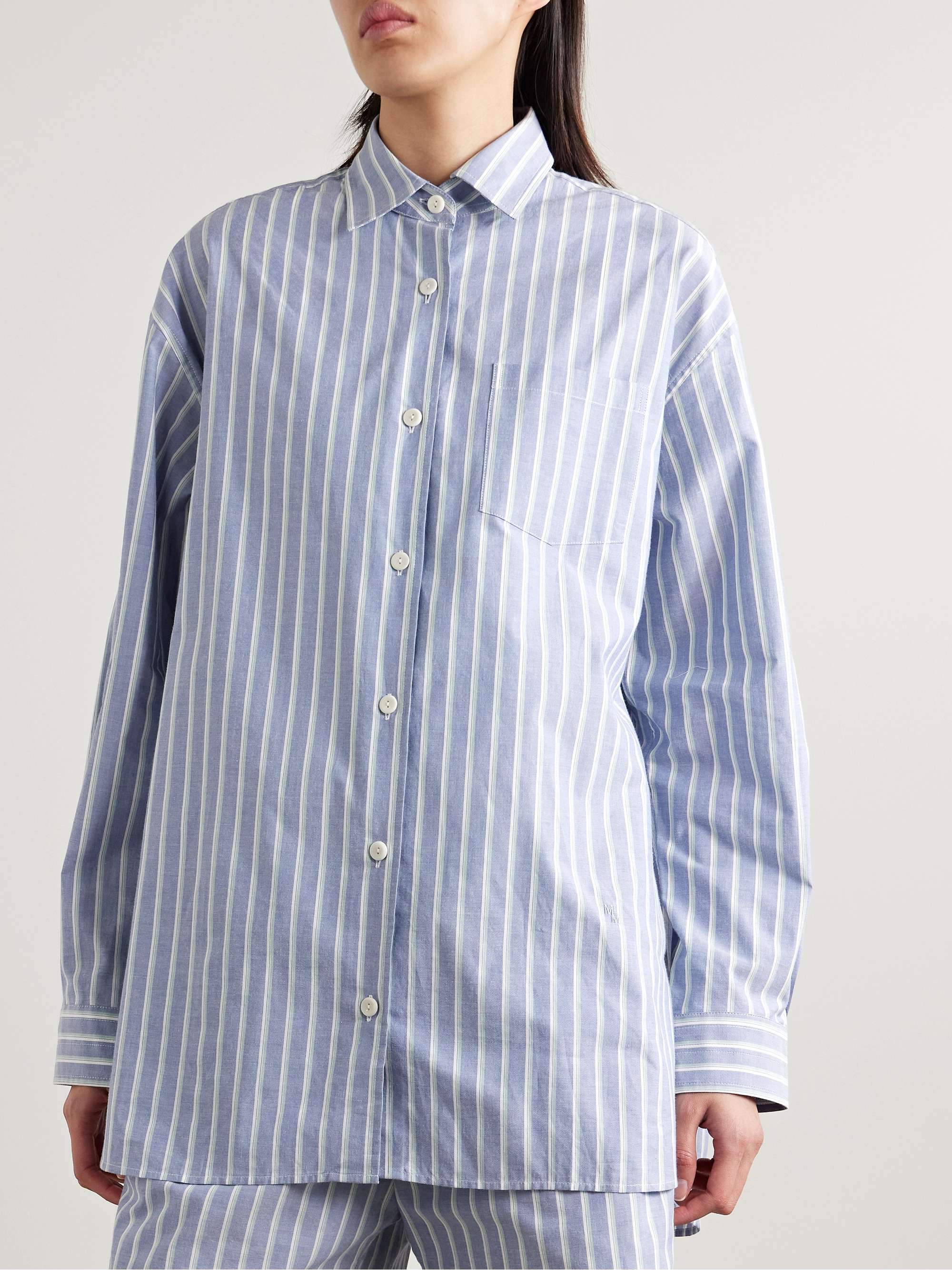 Oversized striped organic cotton shirt view