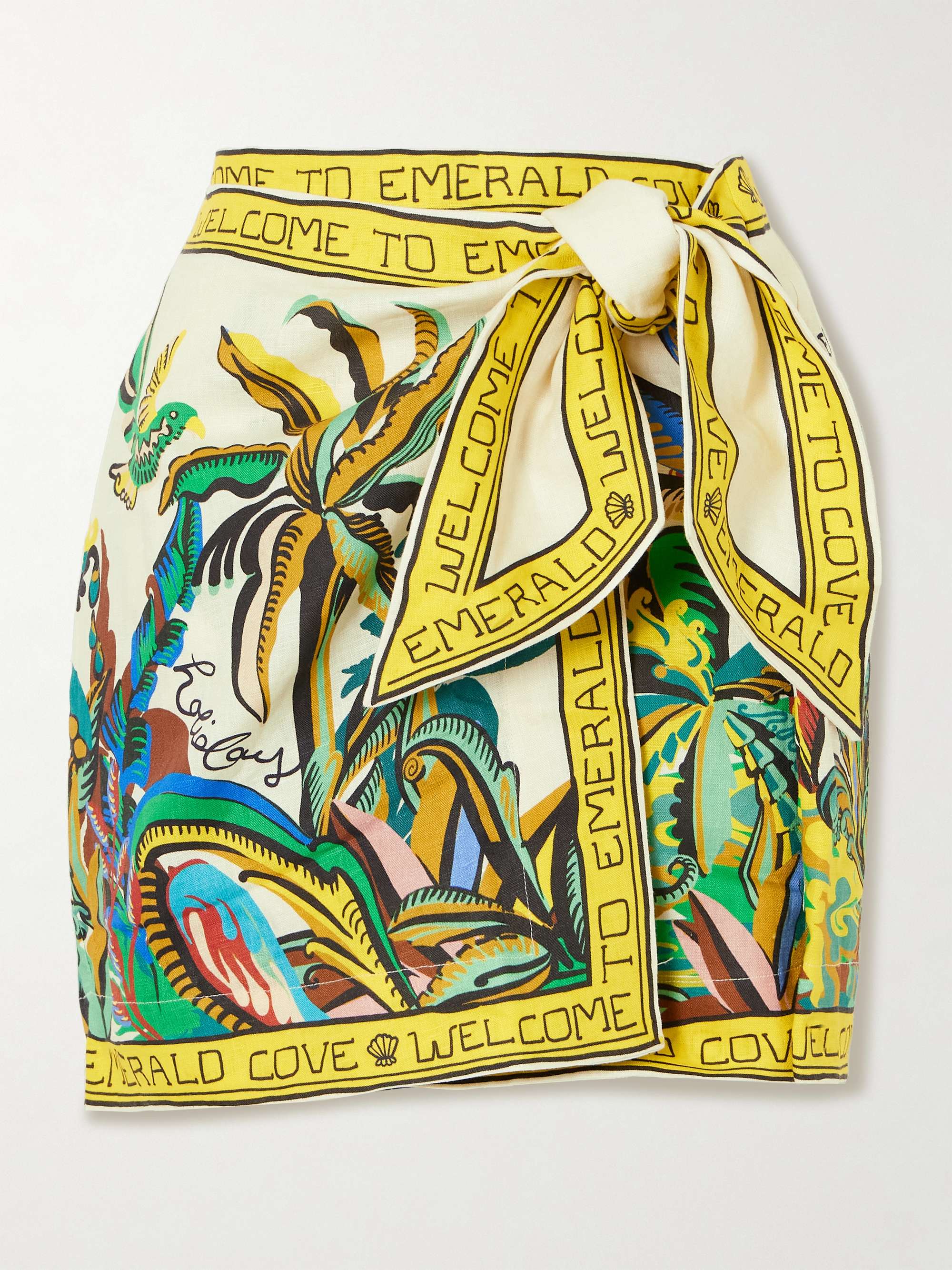 Day Dream wrap-effect linen mini skirt view