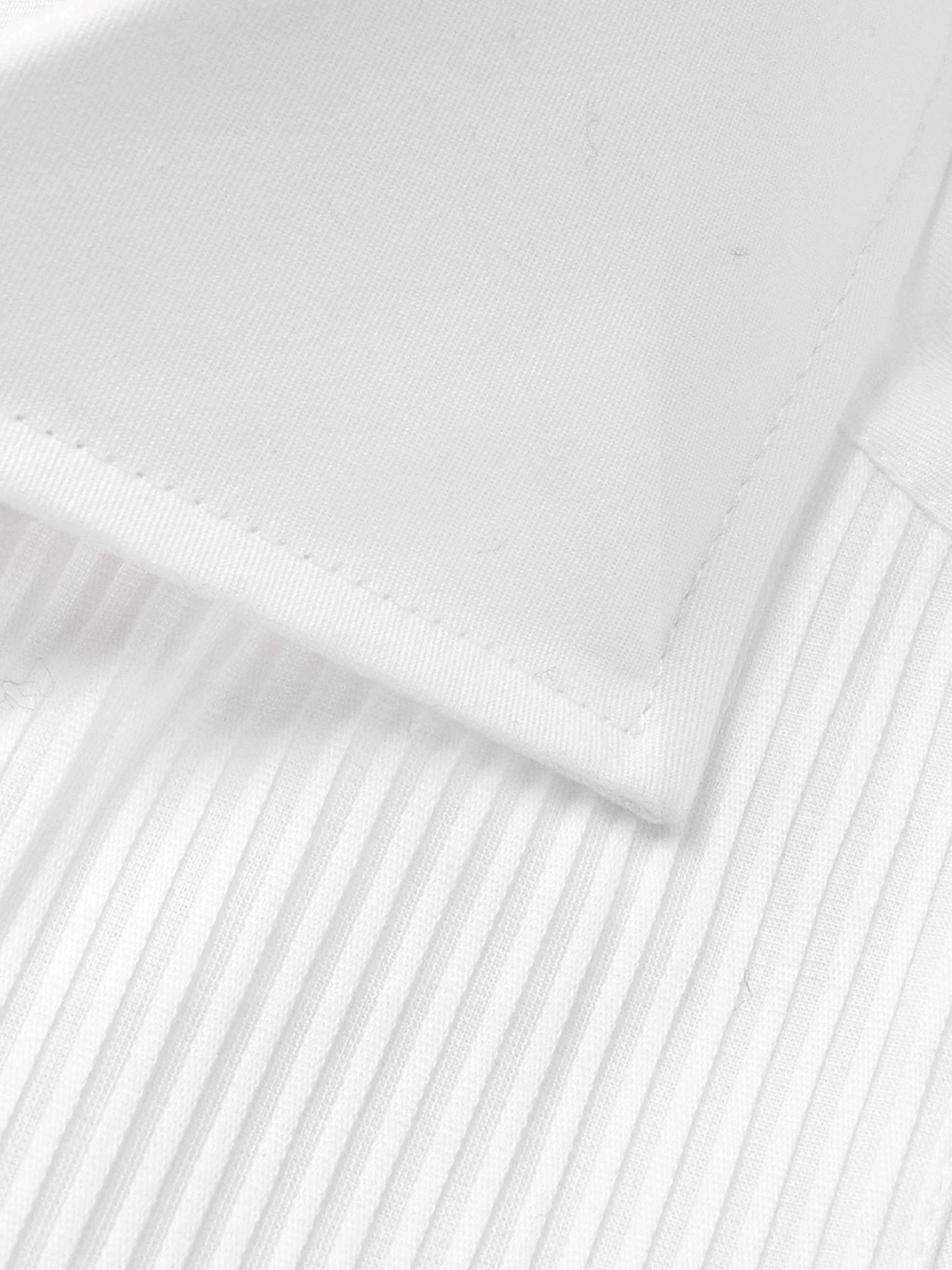 Double-Cuff Bib-Front Cotton-Poplin Shirt view