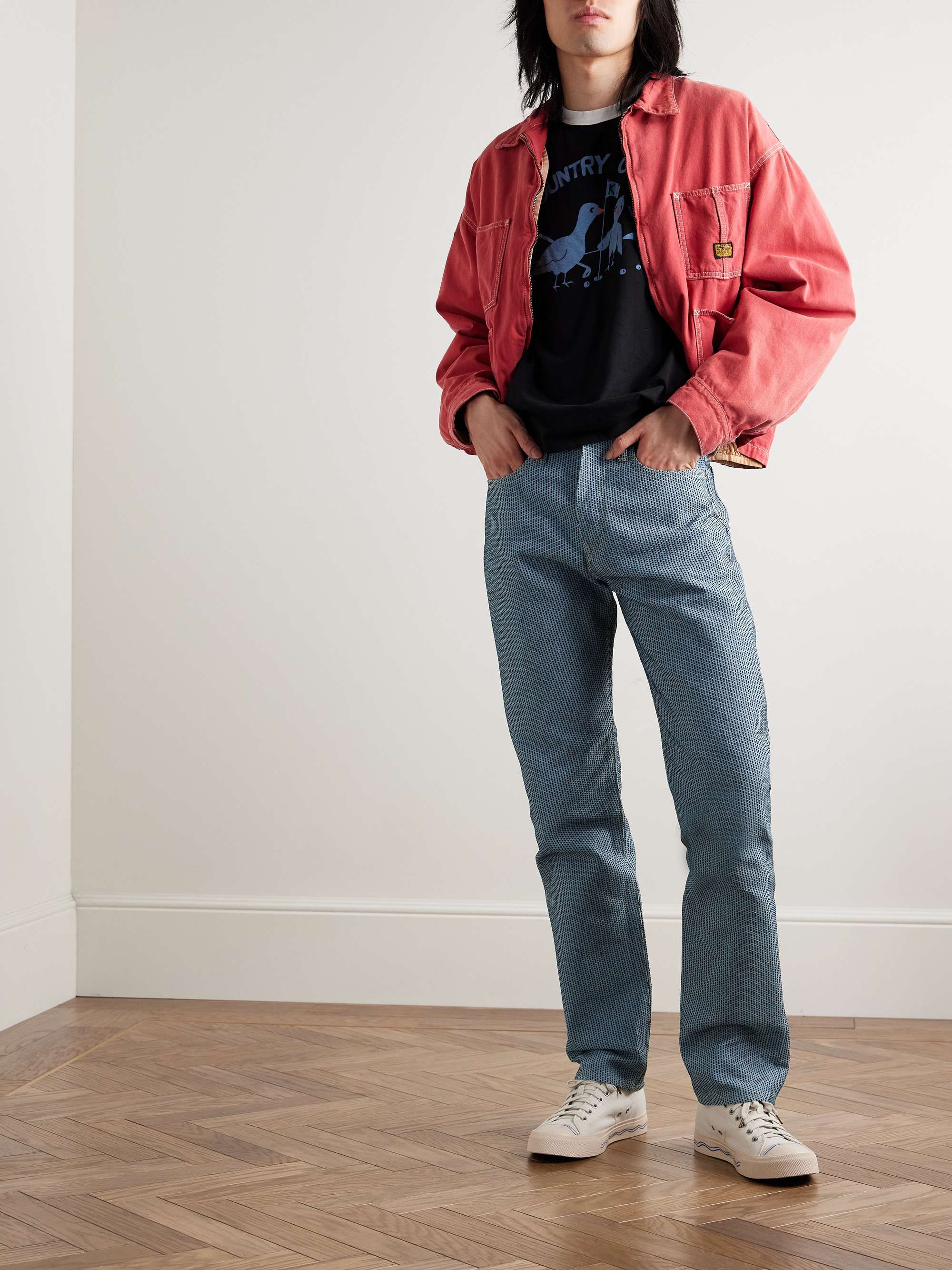 Century Slim-Fit Straight-Leg Embroidered Jeans view