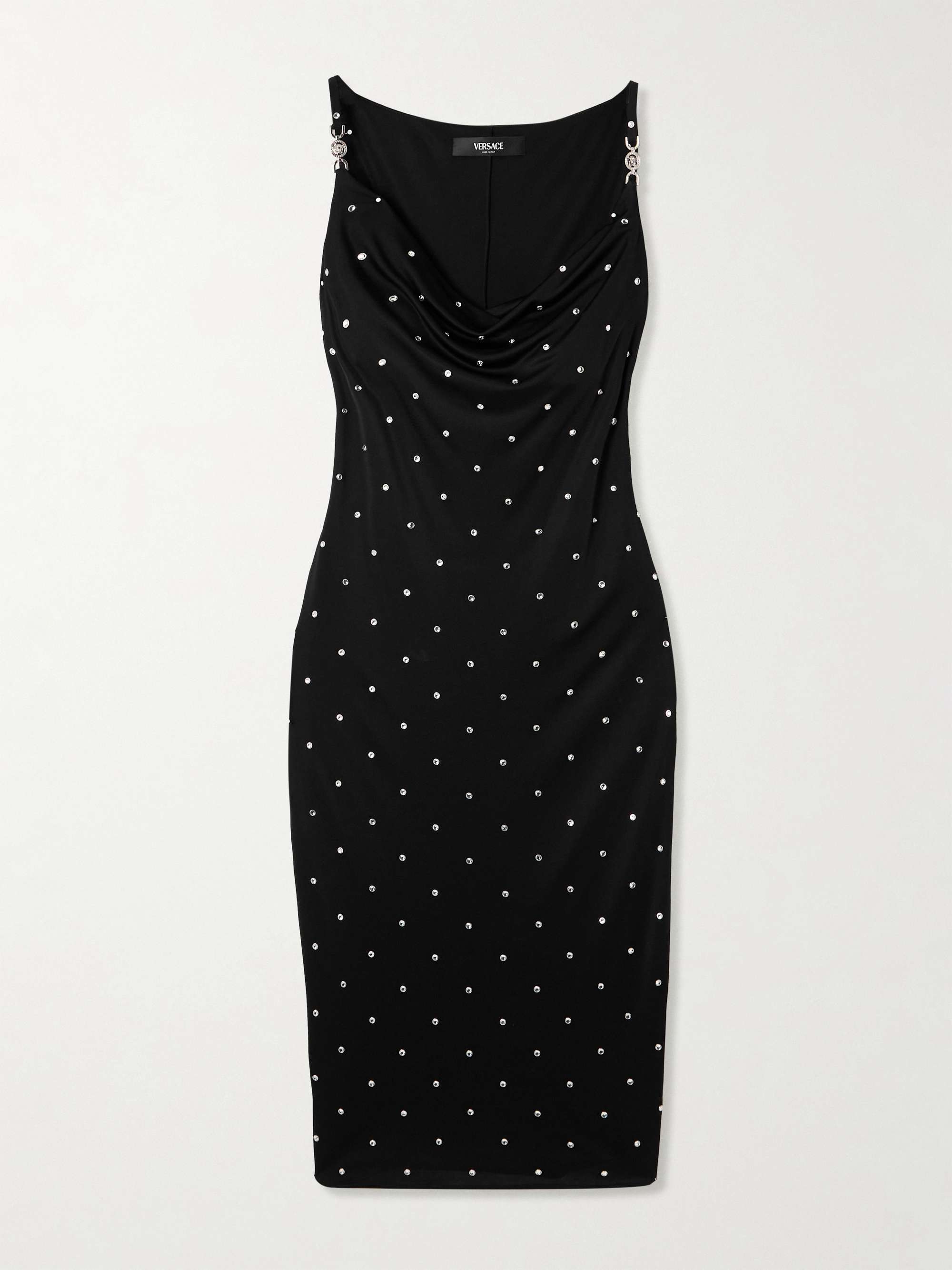 Embellished draped jersey midi dress view