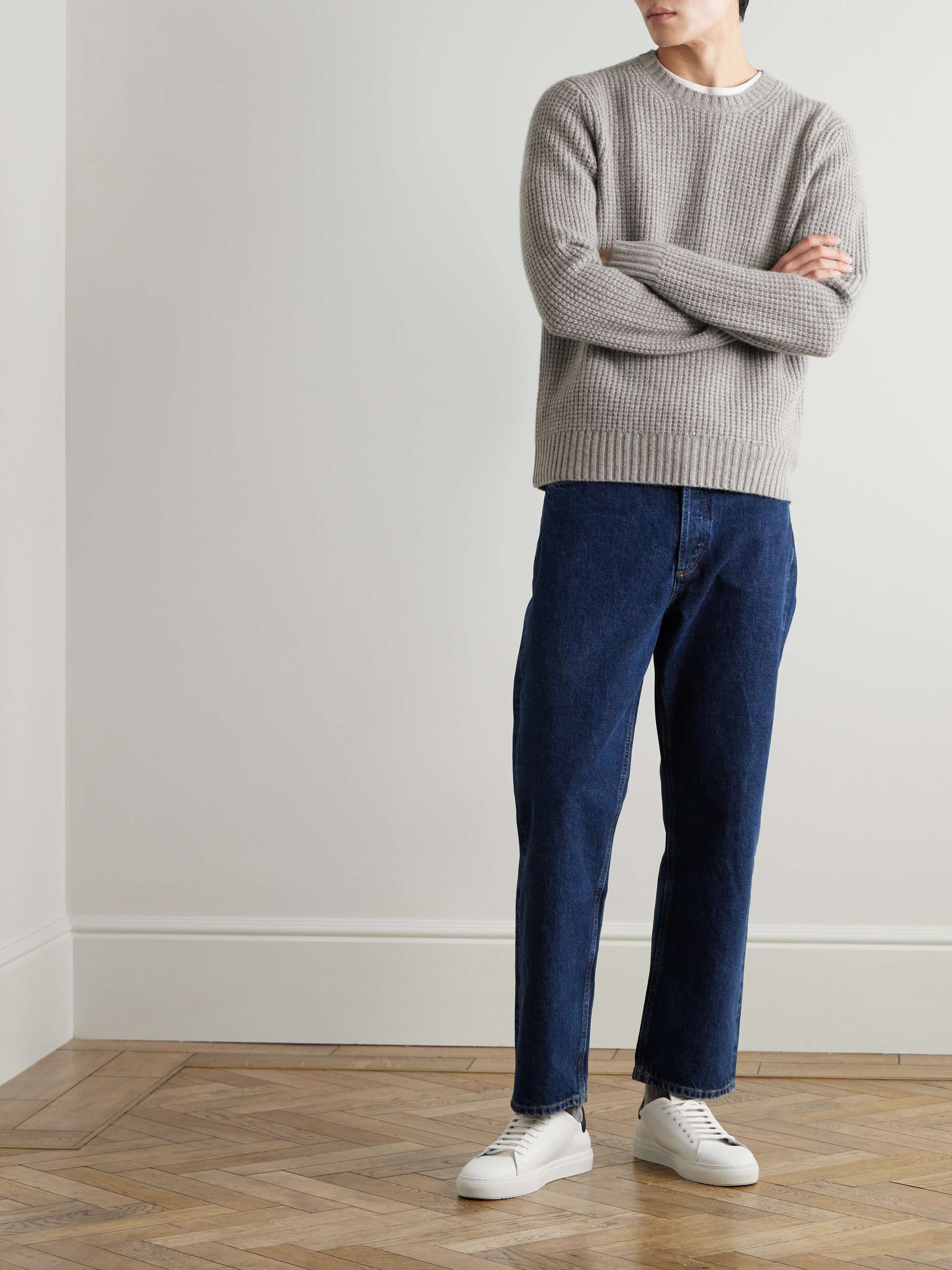 Waffle-Knit Recycled-Cashmere Sweater view
