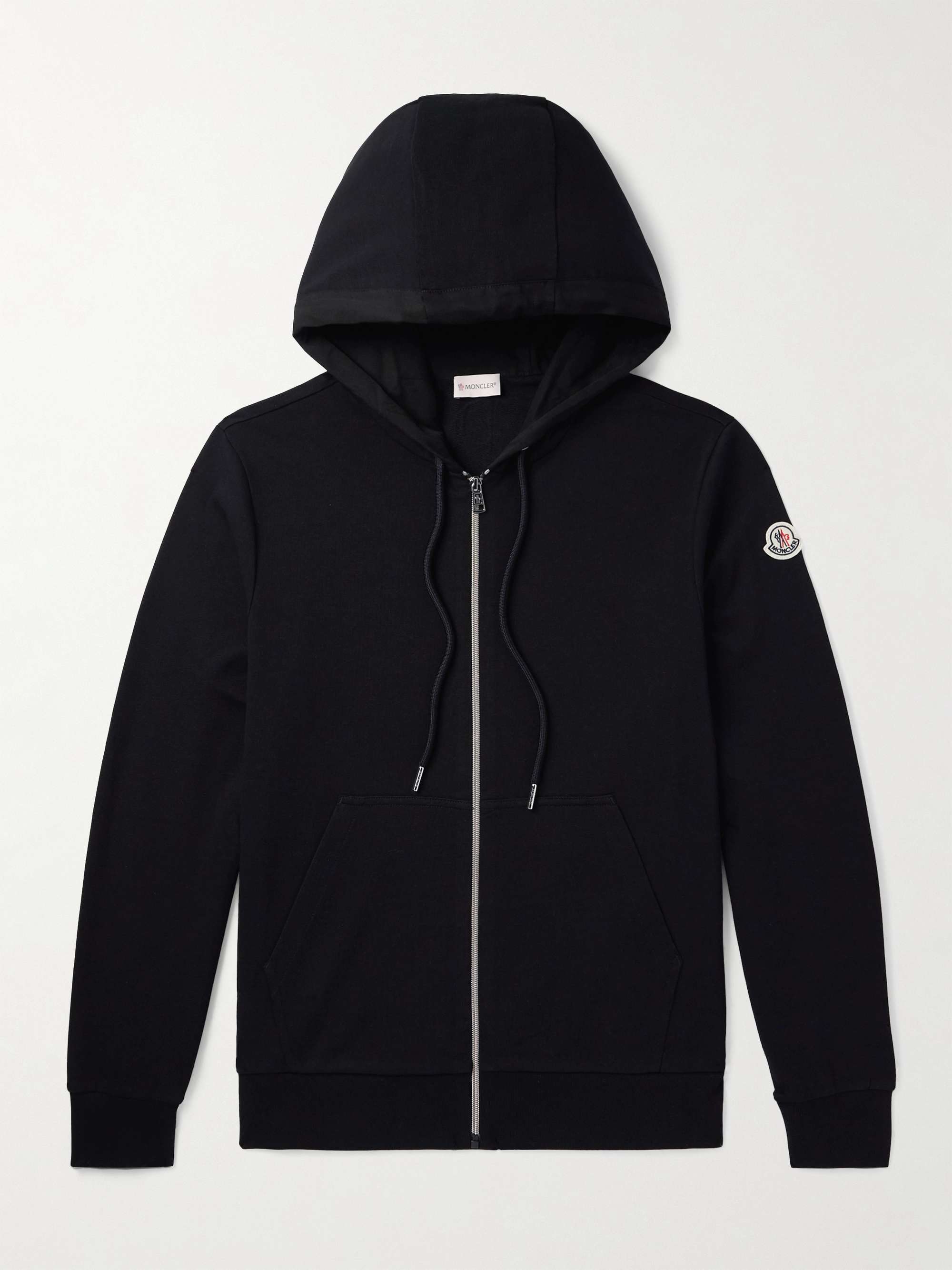 Logo-Appliquéd Cotton-Jersey Zip-Up Hoodie view