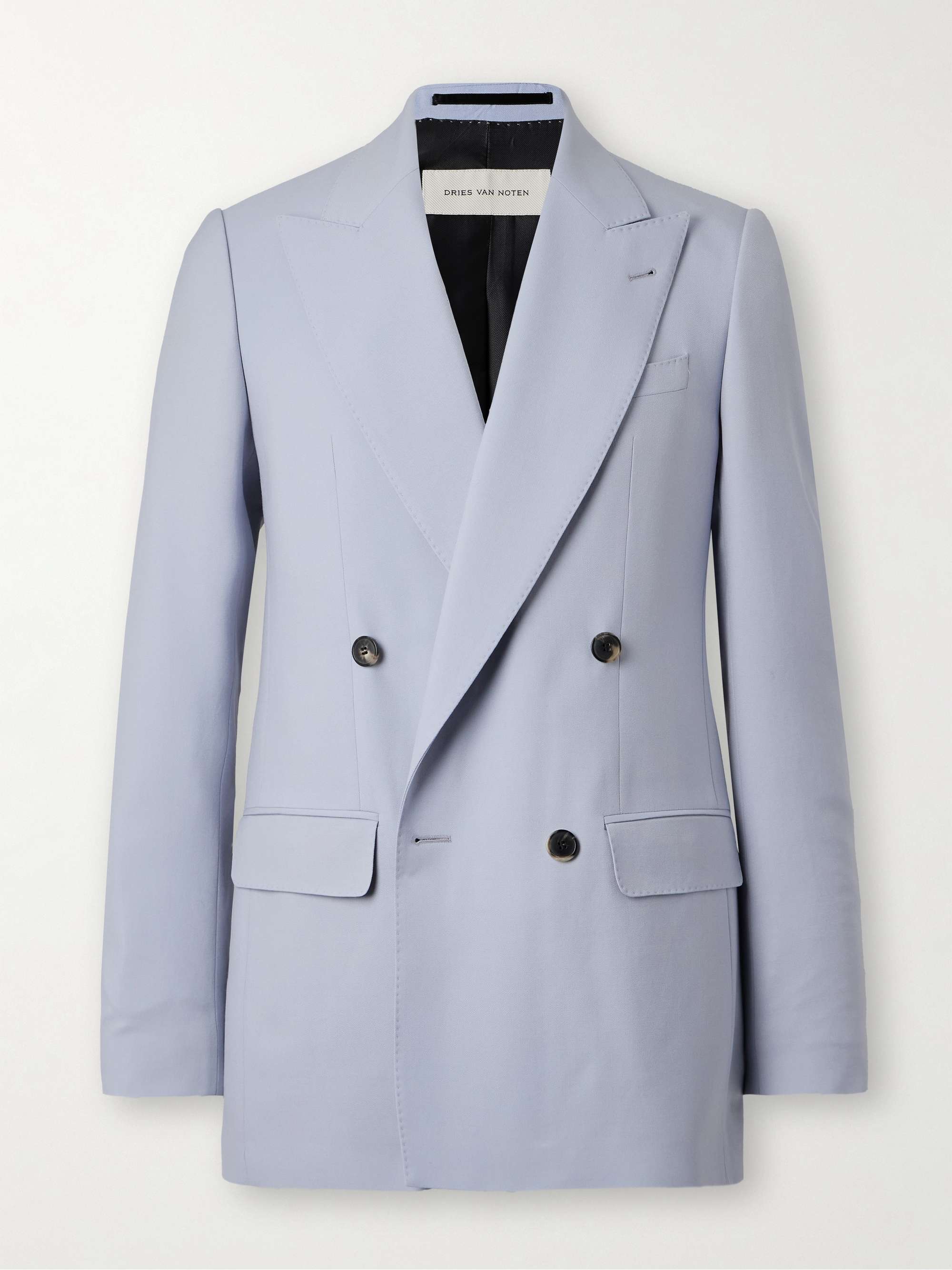Slim-Fit Double-Breasted Wool and Mohair-Blend Blazer view