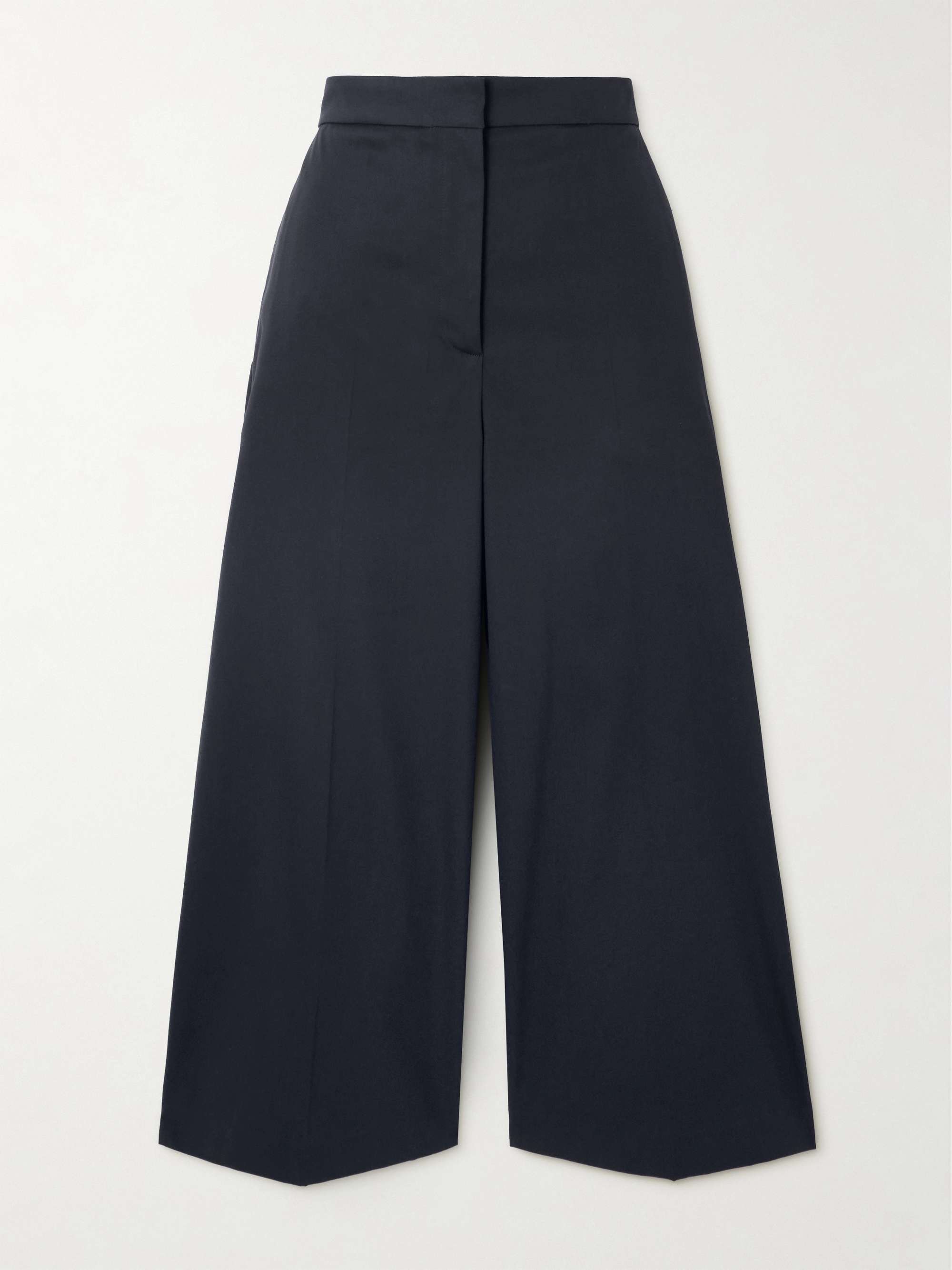 Temple cropped cotton-blend gabardine wide-leg pants view