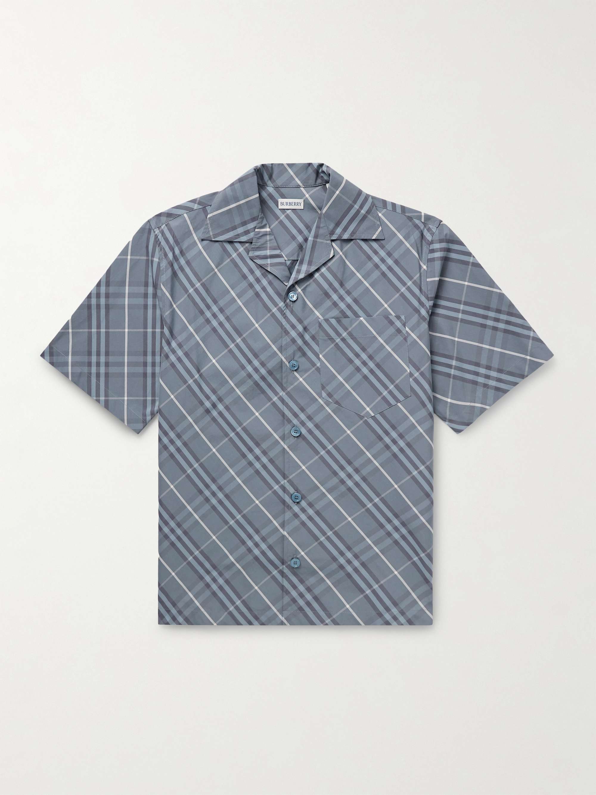 Camp-Collar Checked Cotton-Poplin Shirt view
