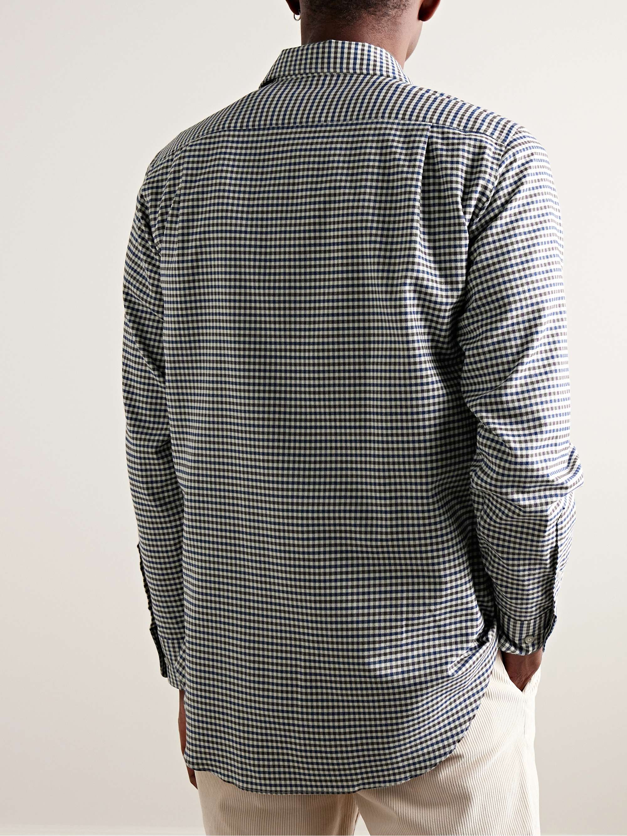 Logo-Appliquéd Checked Cotton-Flannel Shirt view