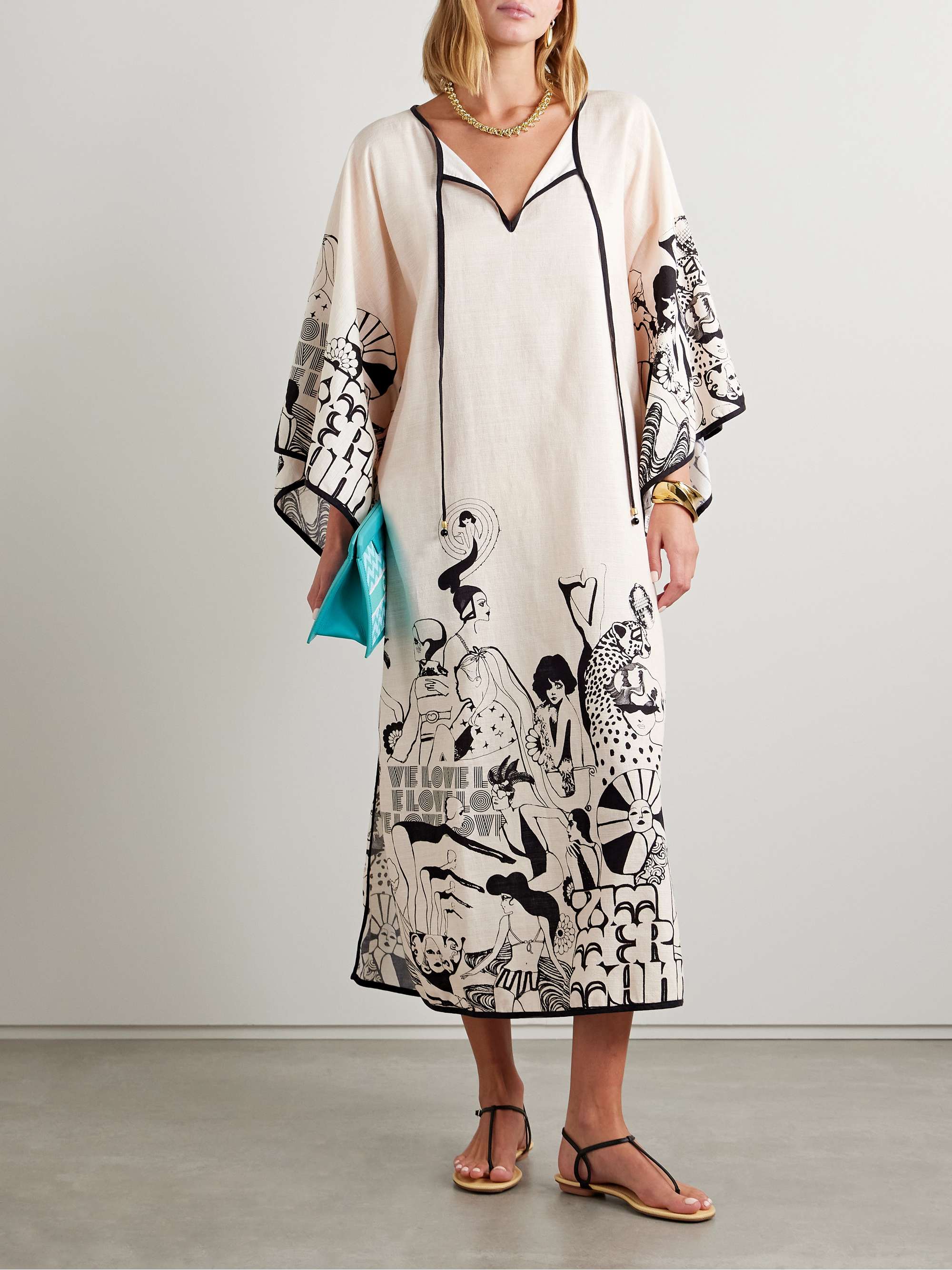 Maxine printed cotton-gauze kaftan view