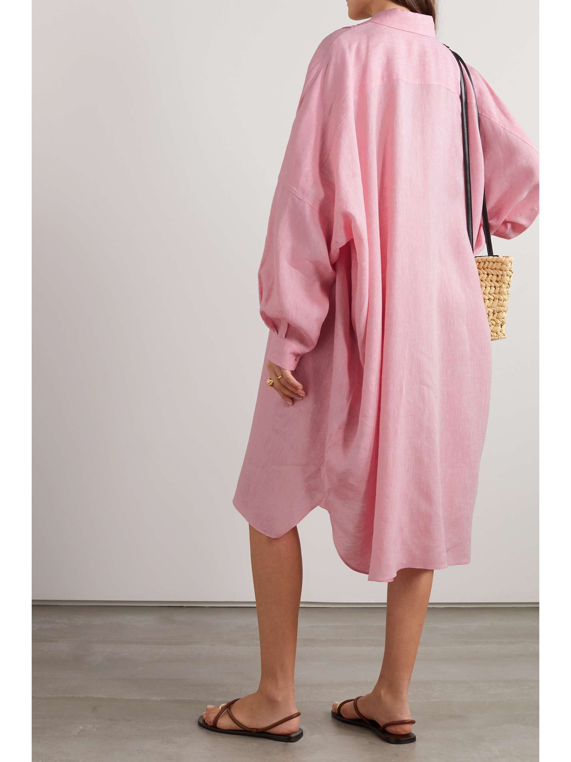 Jeri pleated linen dress view