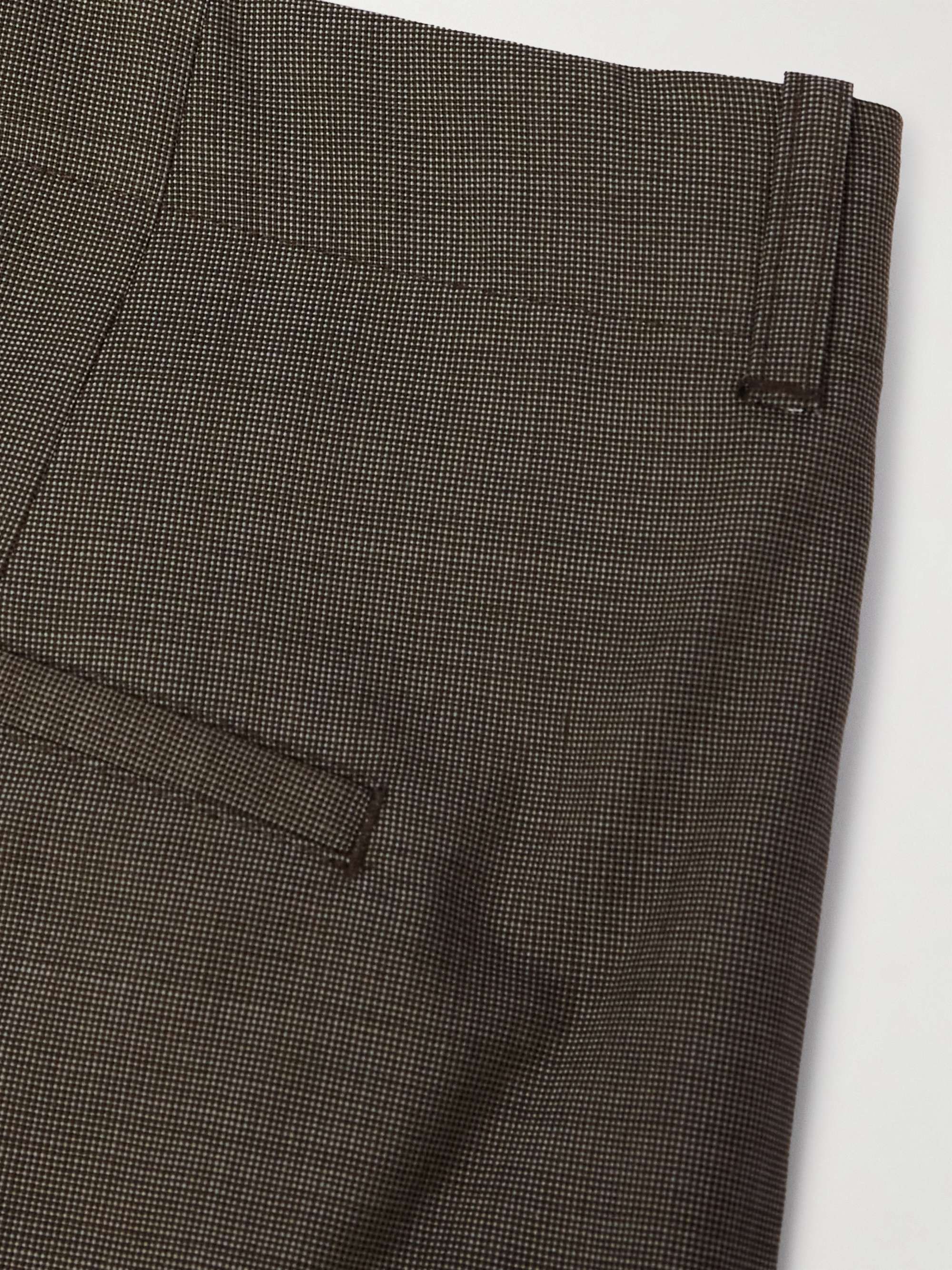 Borrowed Straight-Leg Pleated Checked Wool Chinos view