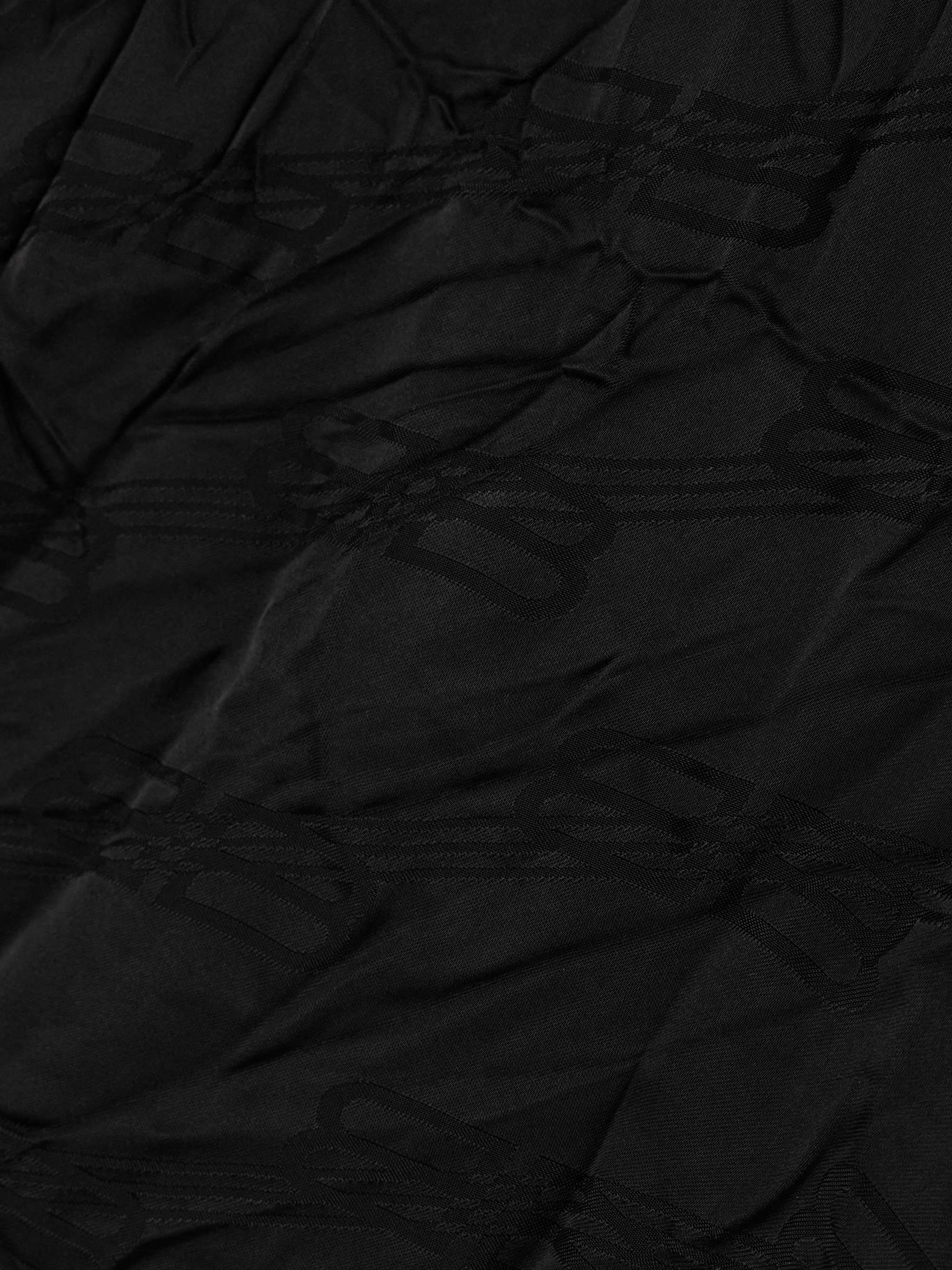 Embroidered crinkled-satin shirt view